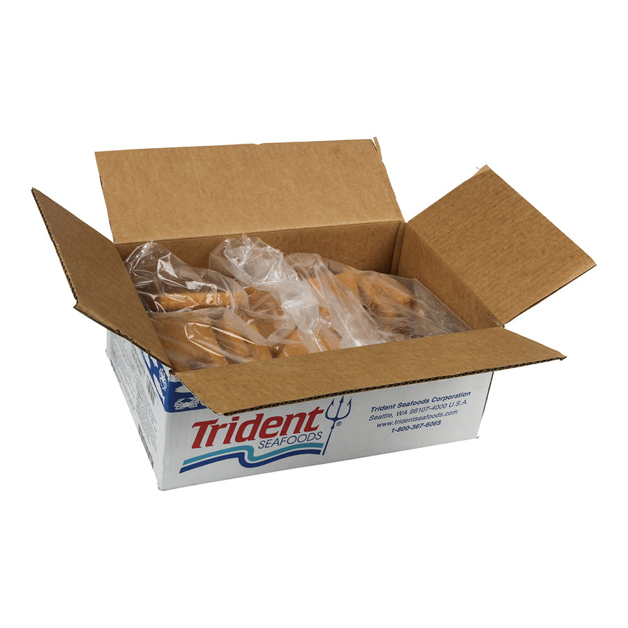 Ak Pollock Crunchy Breaded Whole Grain Rectangle Portions Par Fried Ovenready 10 Pound Each - 1 Per Case.