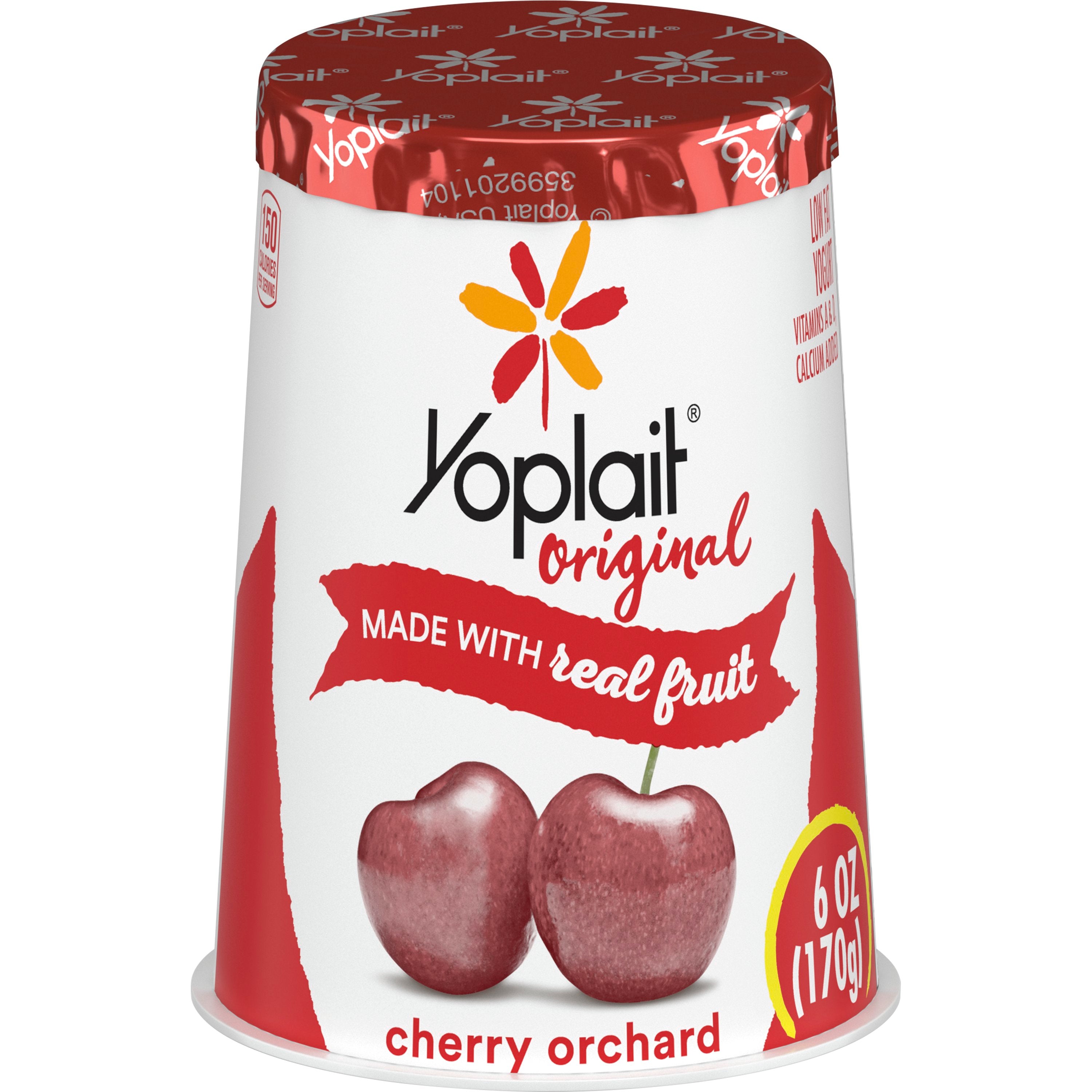 Yoplait® Original Yogurt Single Serve Cup Cherry Orchard 6 Ounce Size - 12 Per Case.