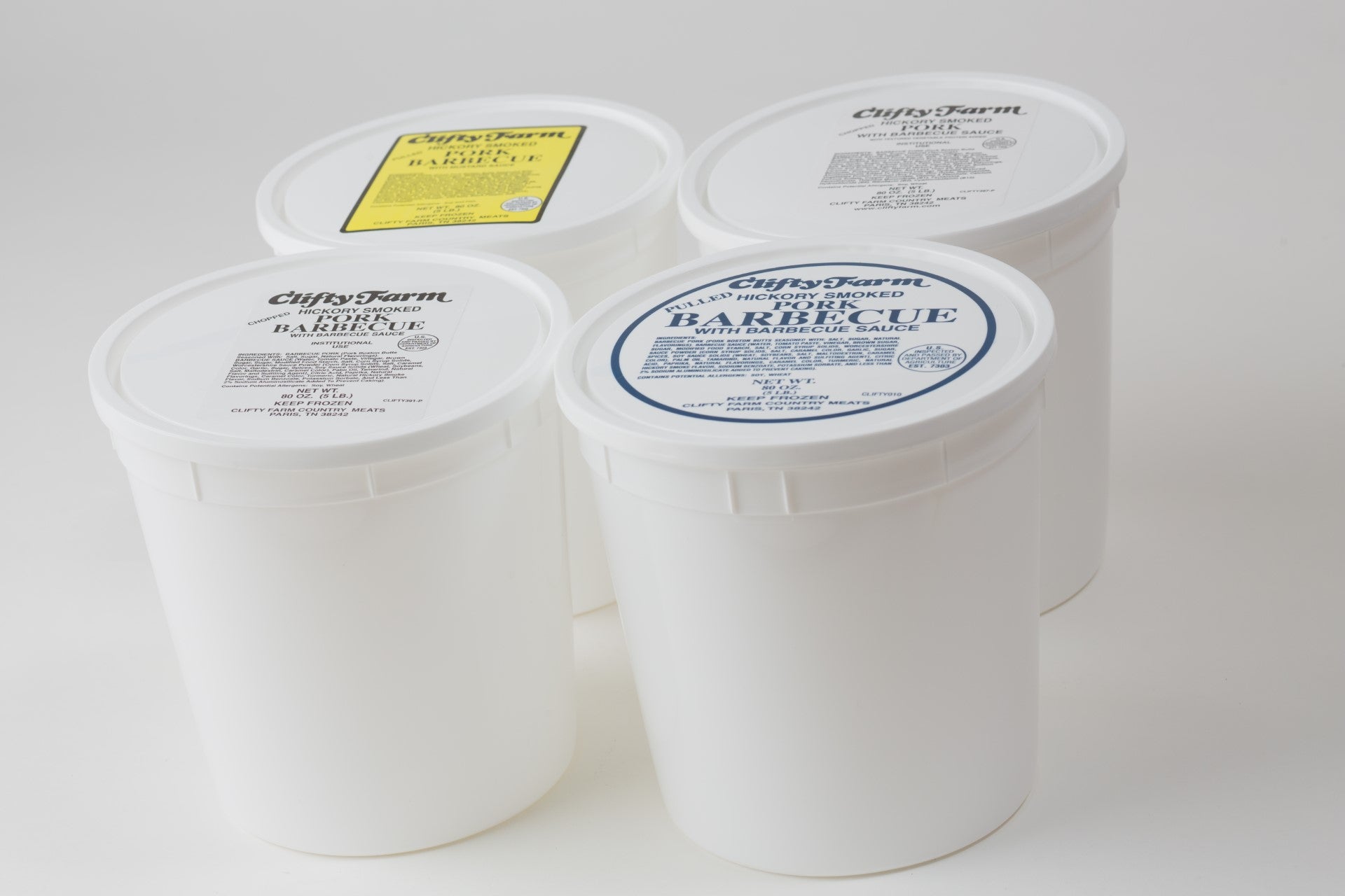 Hickory Smoke Pulled BBQ With Tomato Sauce Tubs 5 Pound Each - 2 Per Case.