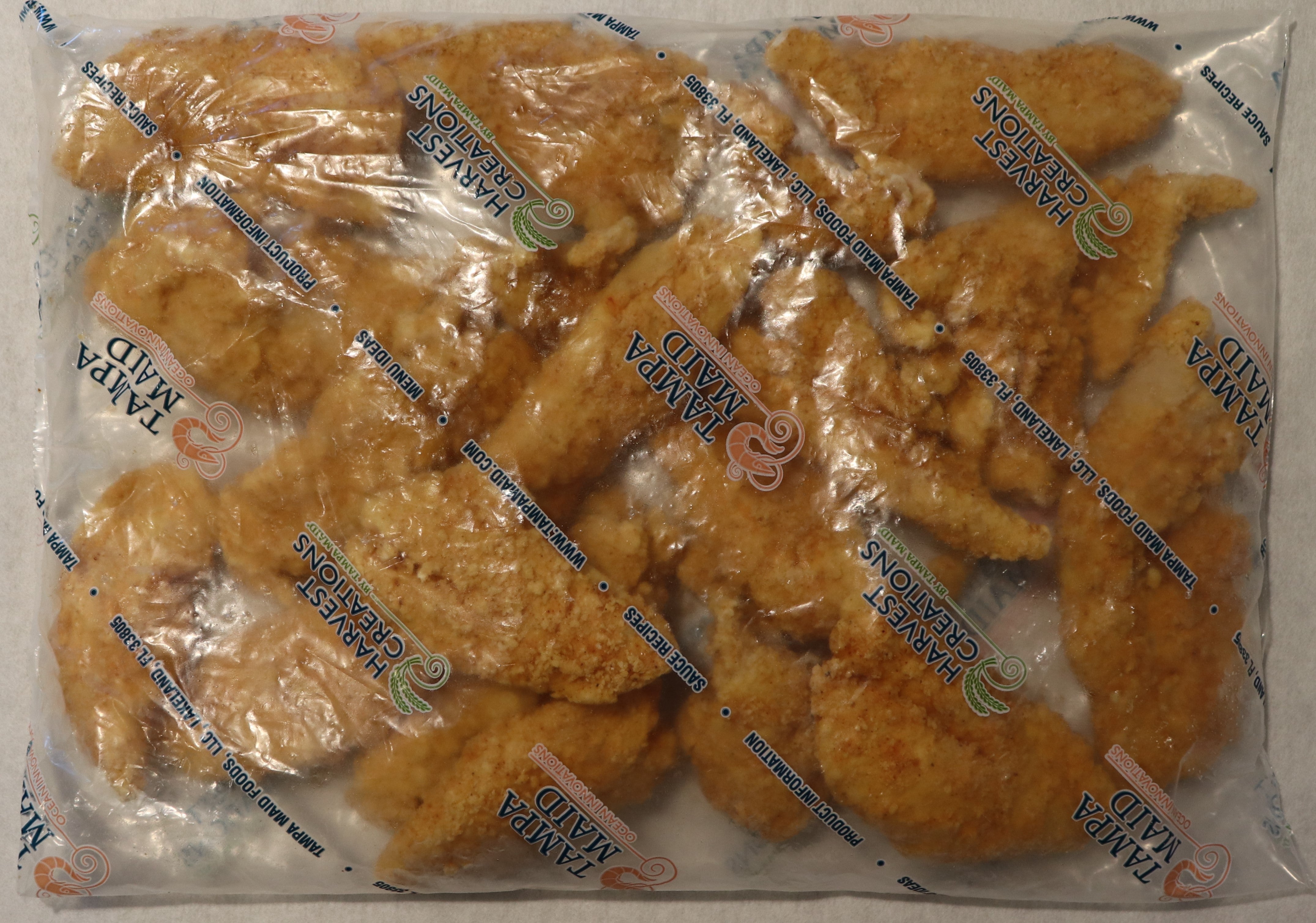 Tampa Maid Dipt'n Dusted Breaded Grouper Tenders 2 Pound Each - 6 Per Case.