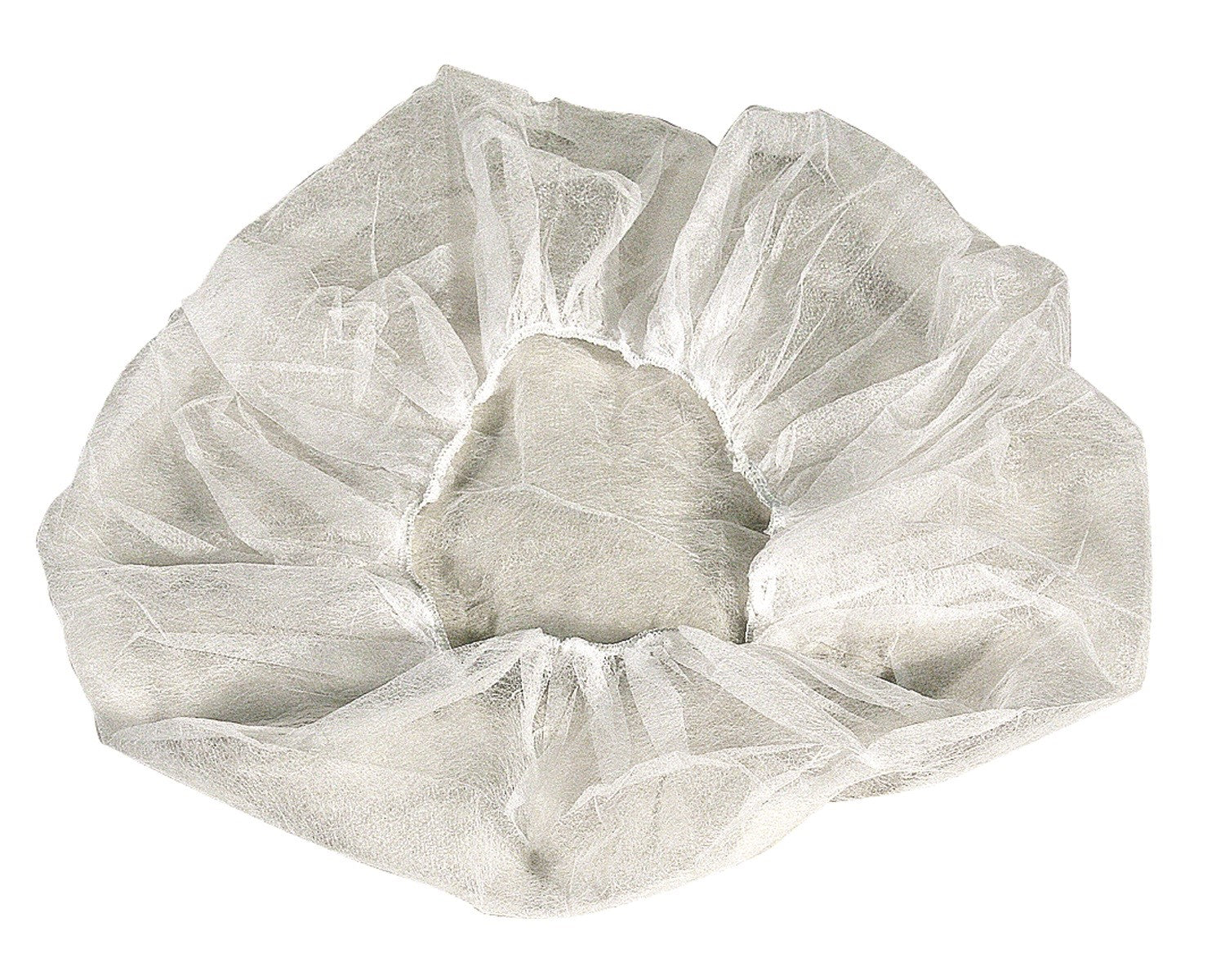 Bouffant Cap 1" Flat White 100 Each - 1000 Per Case.