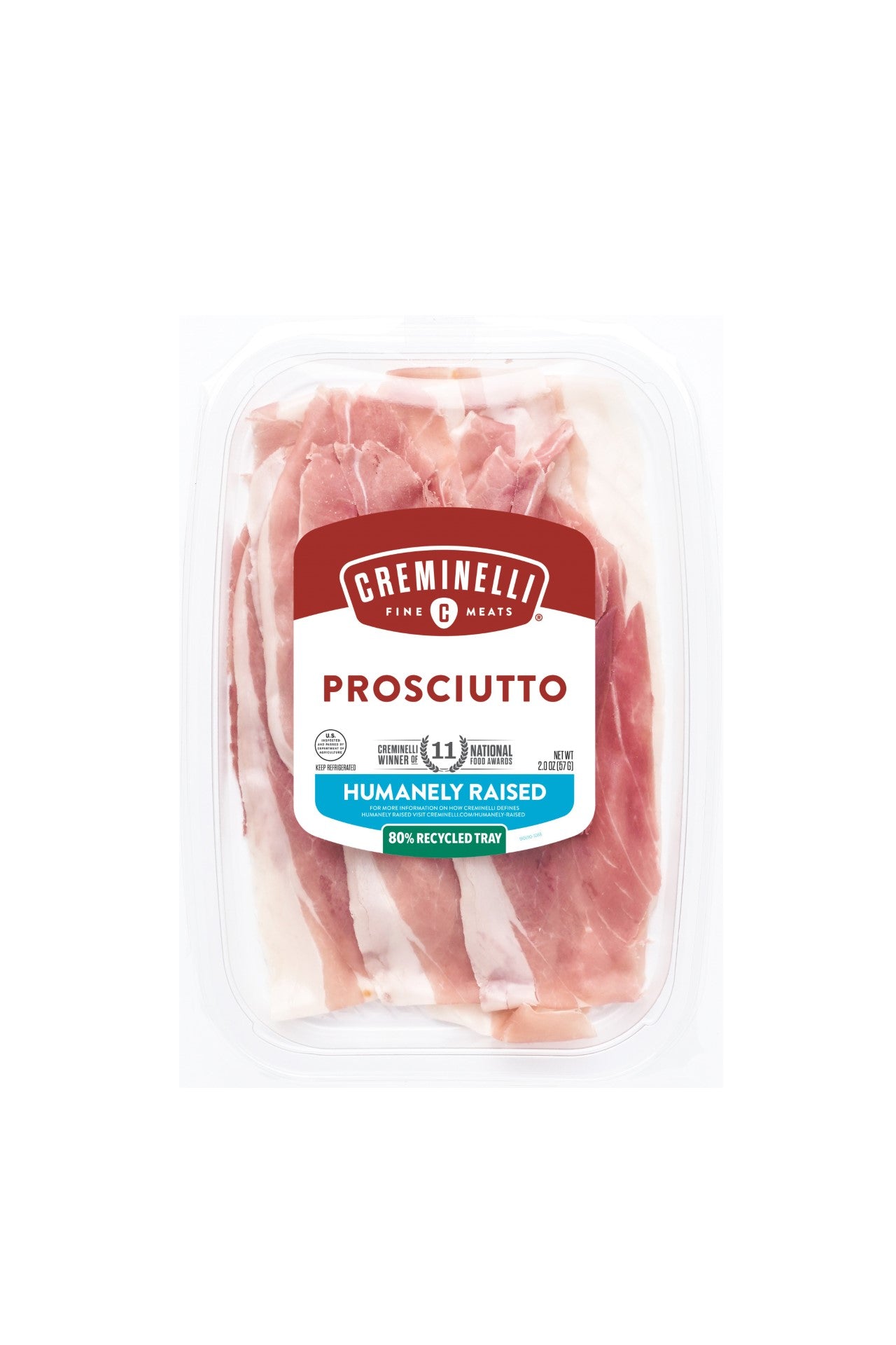 Sliced Prosciutto Snack Tray Silky Thin Slices Of All Natural Domestic Prosciutto 2 Ounce Size - 12 Per Case.