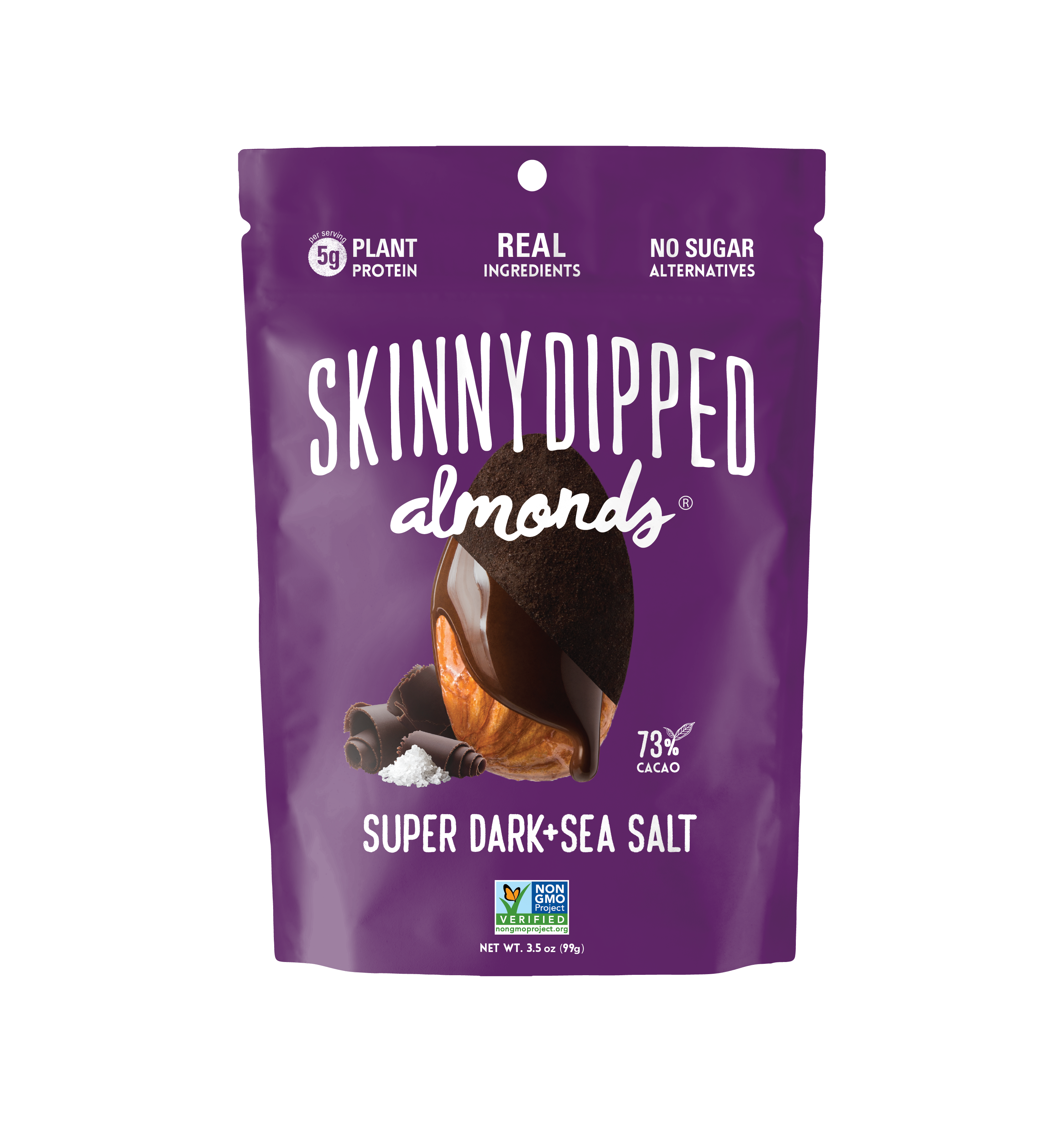 Skinny Dipped Almonds Dark Chocolate Sea Salt Almonds 3.5 Ounce Size - 10 Per Case.