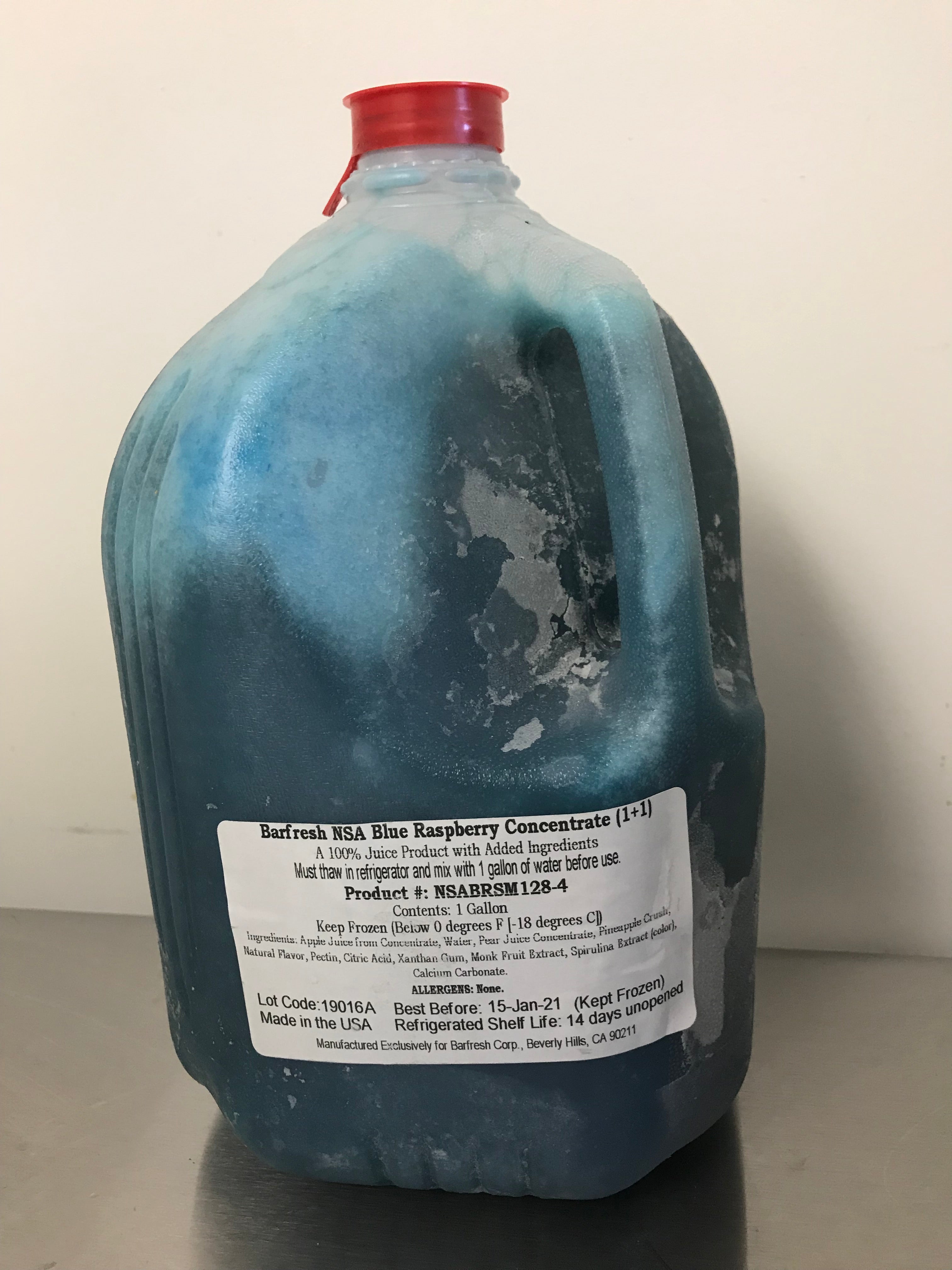 Barfresh Blue Raspberry Bulk Mix 128 Ounce Size - 4 Per Case.
