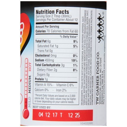 Fl Texas Pete Extra Mild Wing Sauce 12 Fluid Ounce - 12 Per Case.