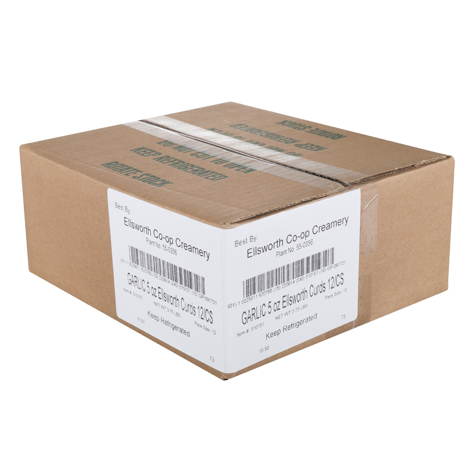 Ellsworth Natural White Cheddar Cheese Curdsgarlic 5 Ounce Size - 12 Per Case.