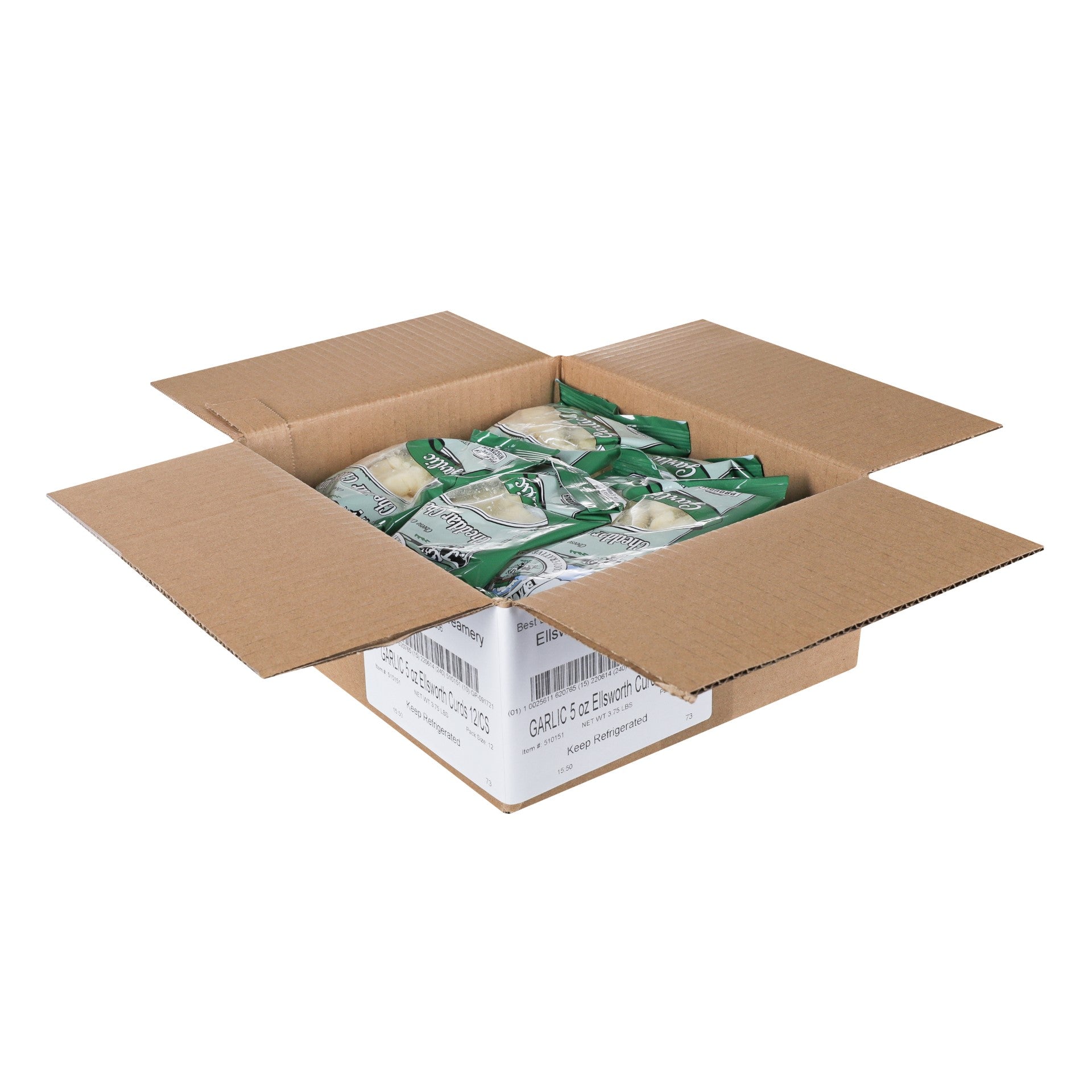 Ellsworth Natural White Cheddar Cheese Curdsgarlic 5 Ounce Size - 12 Per Case.