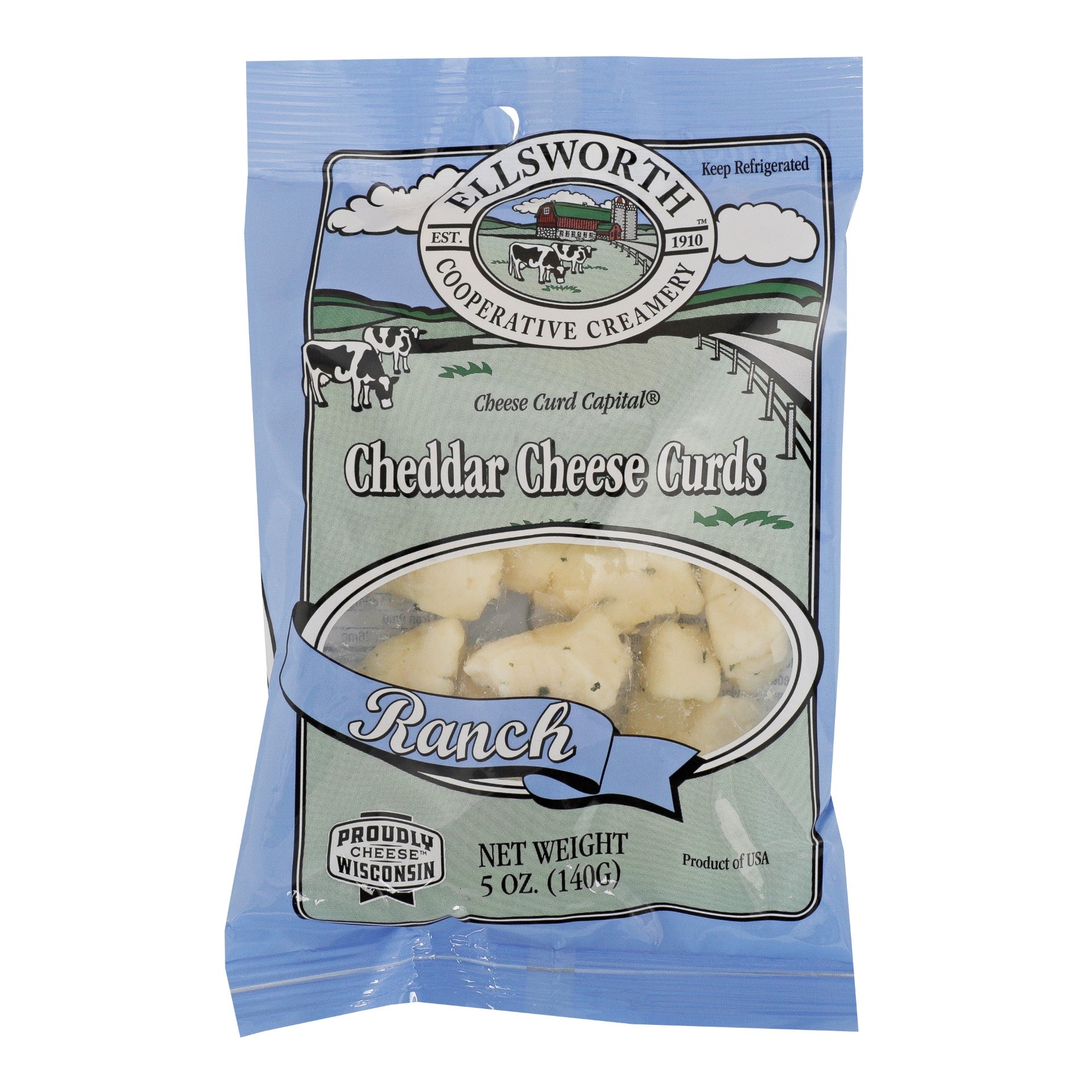 Ellsworth Natural White Cheddar Cheese Curdsranch Seasoning 5 Ounce Size - 12 Per Case.