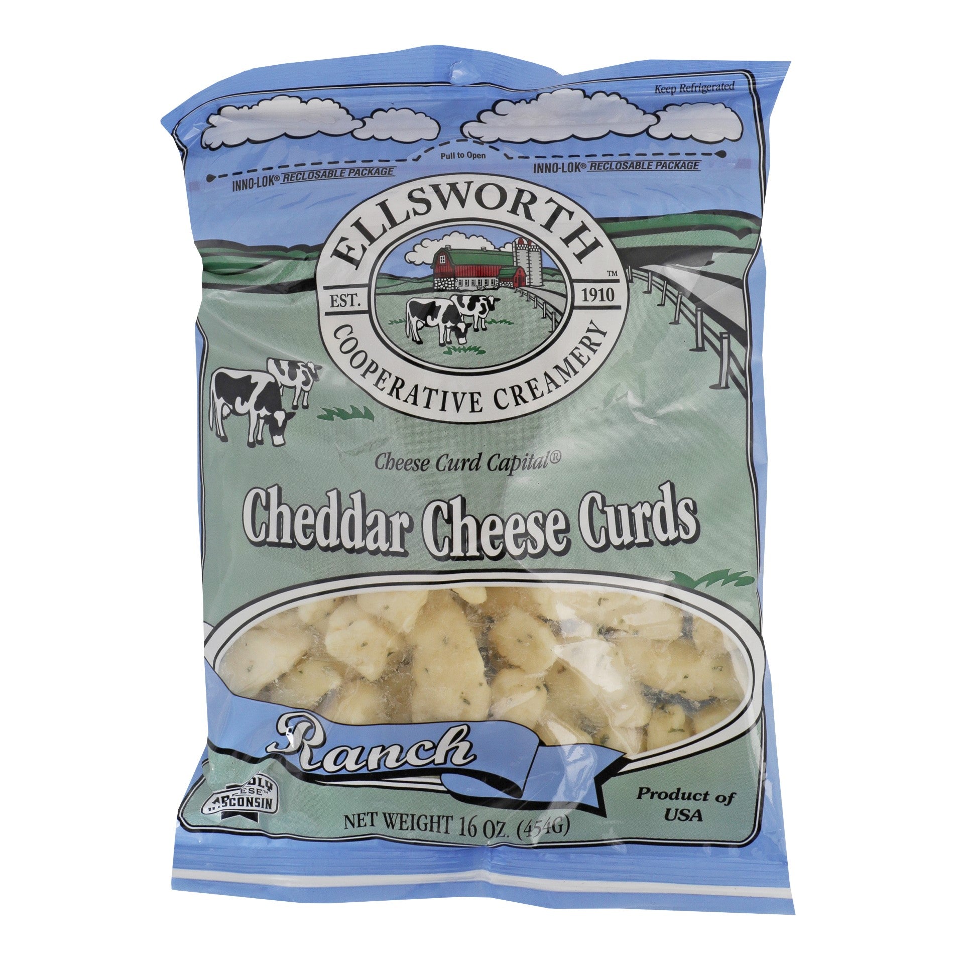 Ranch White Cheddar Cheese Curd 16 Ounce Size - 8 Per Case.