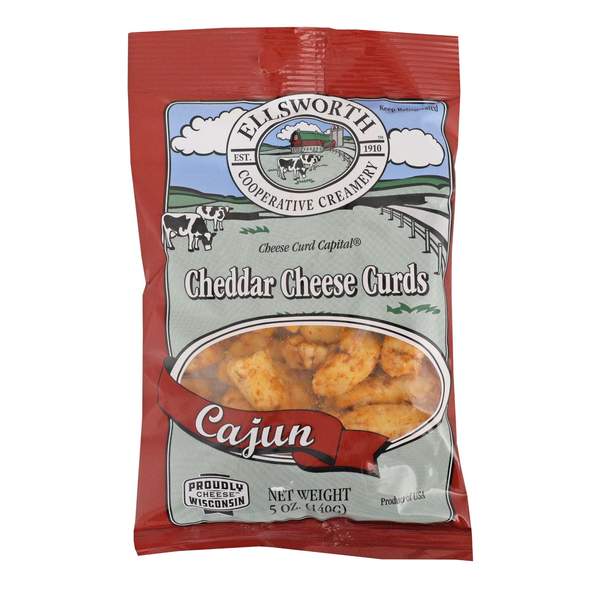 Ellsworth Natural White Cheddar Cheese Cajunseasoning 5 Ounce Size - 12 Per Case.