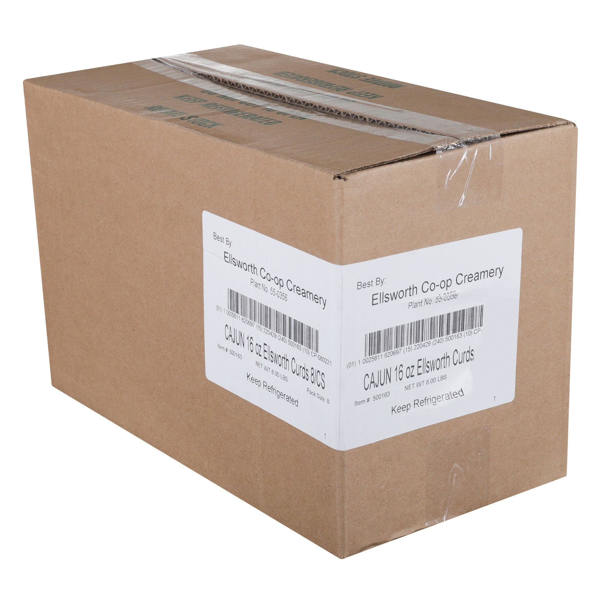 Ellsworth Cajun Cheddar Cheese Curd 16 Ounce Size - 8 Per Case.