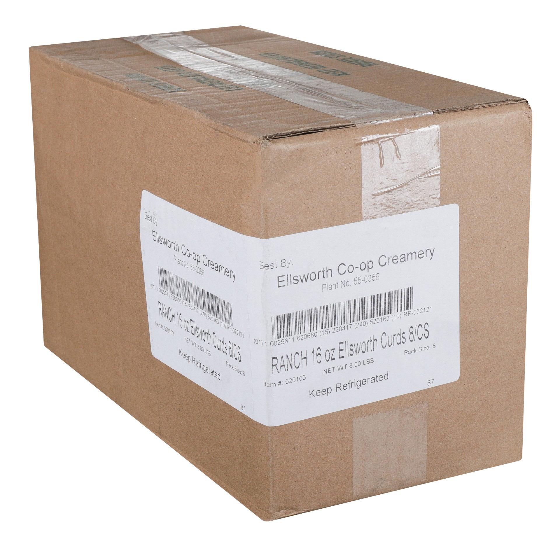 Ranch White Cheddar Cheese Curd 16 Ounce Size - 8 Per Case.