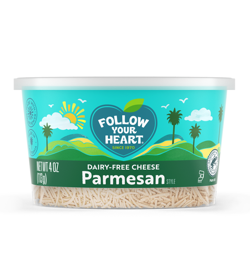Parmesan Shredded Vegan Cheese 4 Ounce Size - 8 Per Case.