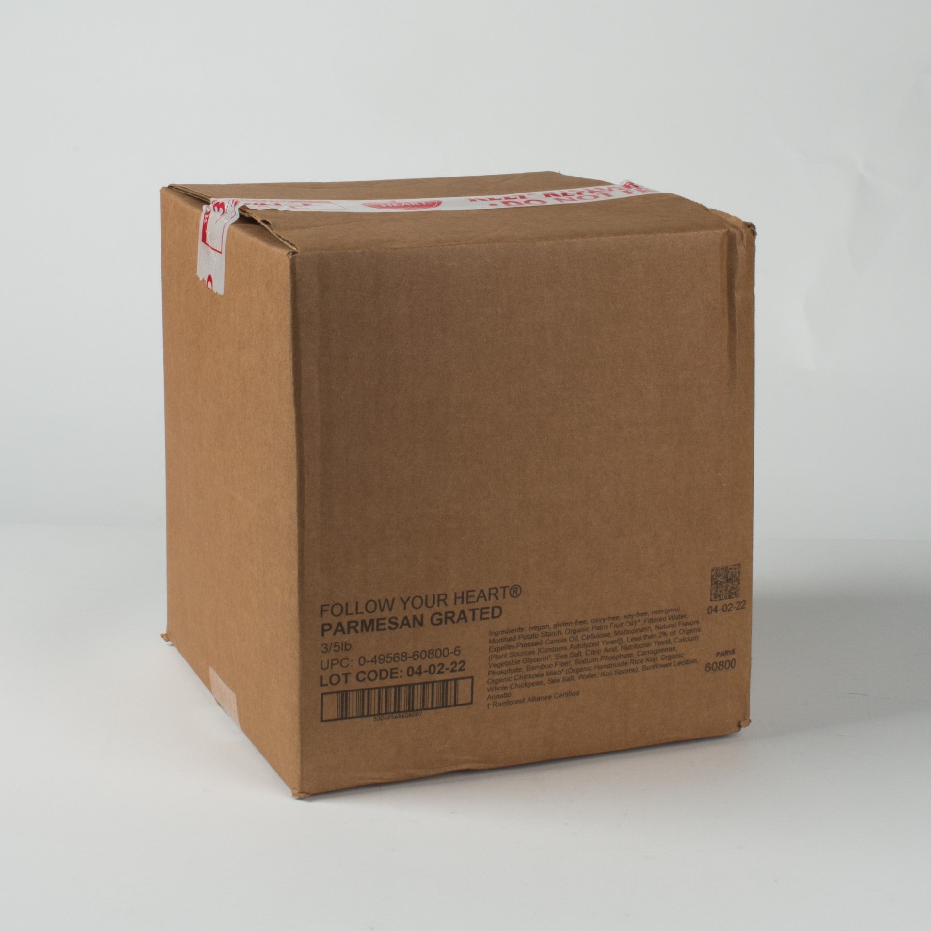 Dairy Free Parmesan Grated Vegan Cheese Alternative 5 Pound Each - 3 Per Case.