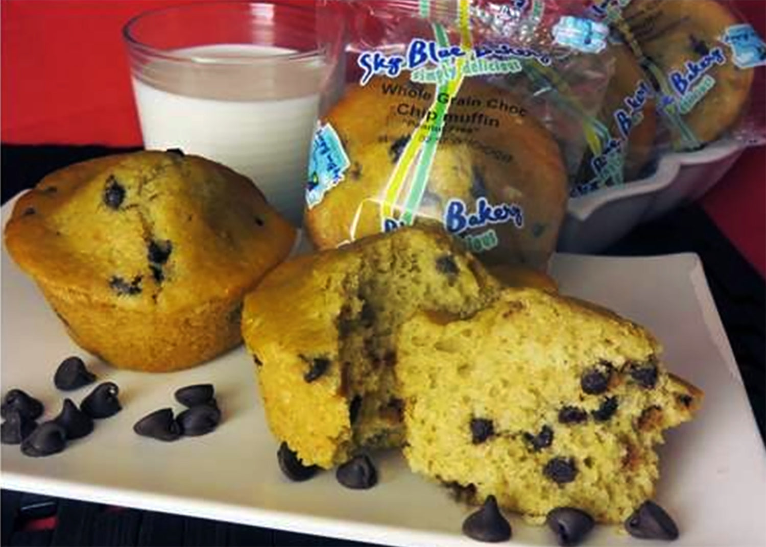 Sky Blue Foods Simply Chocolate Chip Muffinwhole Grain 3.2 Ounce Size - 48 Per Case.