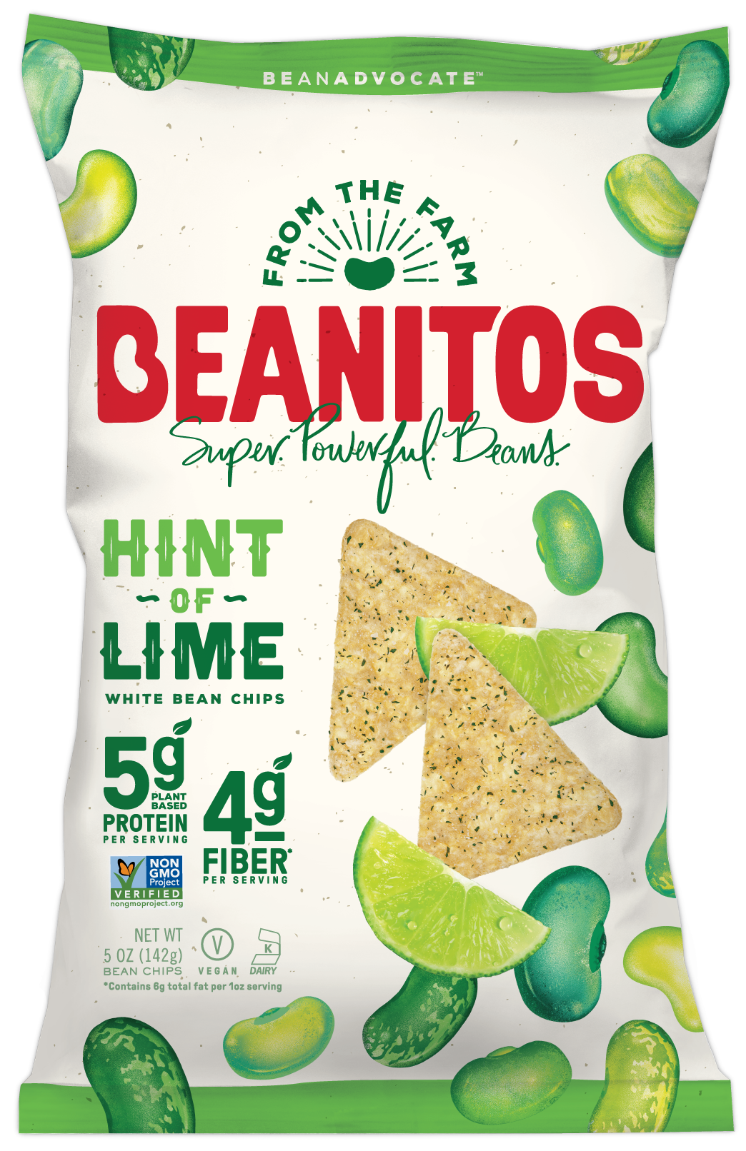 Beanitos Hint Of Lime Bean Chips 1 Each - 6 Per Case.