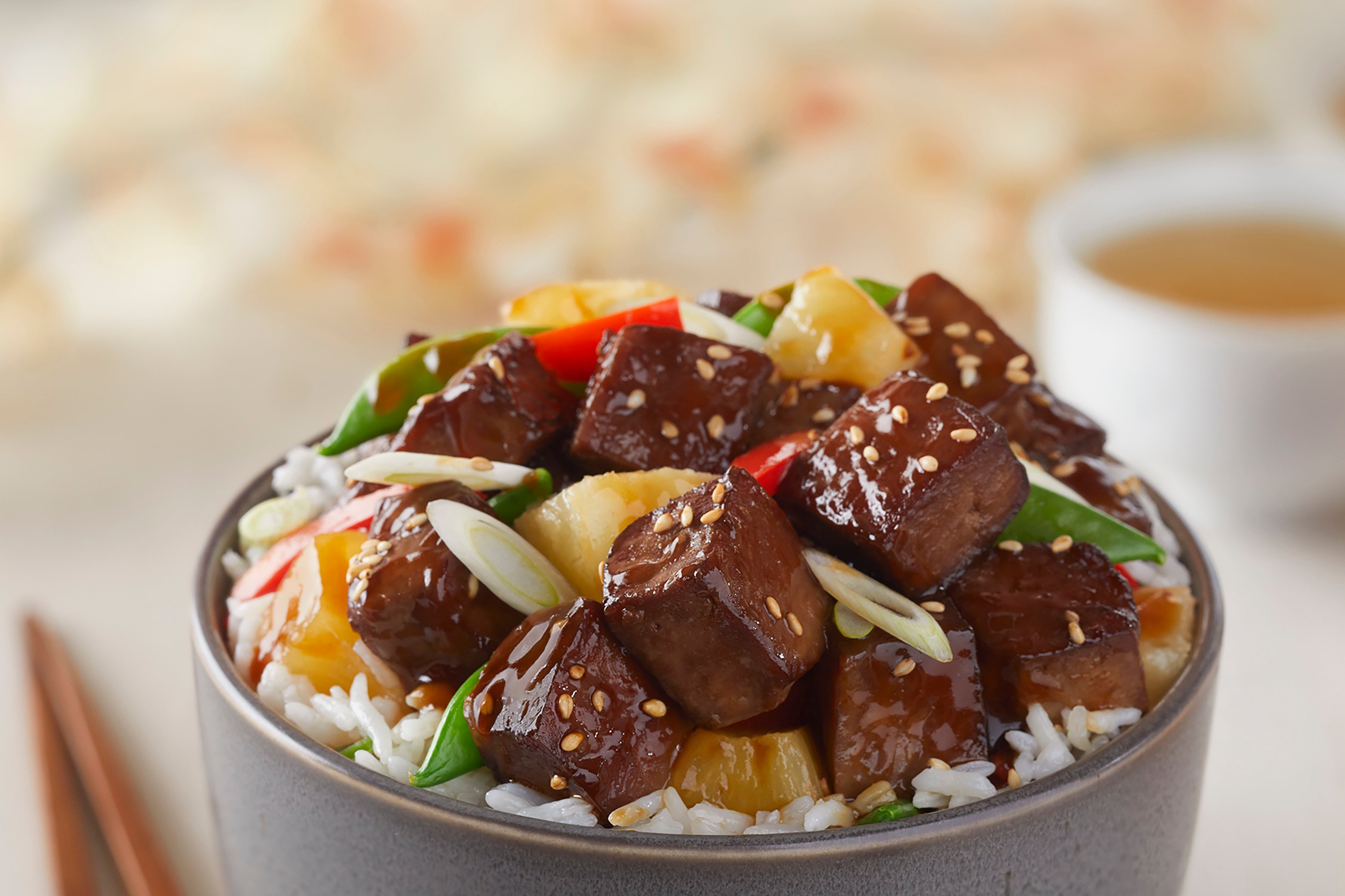 Franklin Farms Teriyaki Tofu Bites 8 Ounce Size - 6 Per Case.