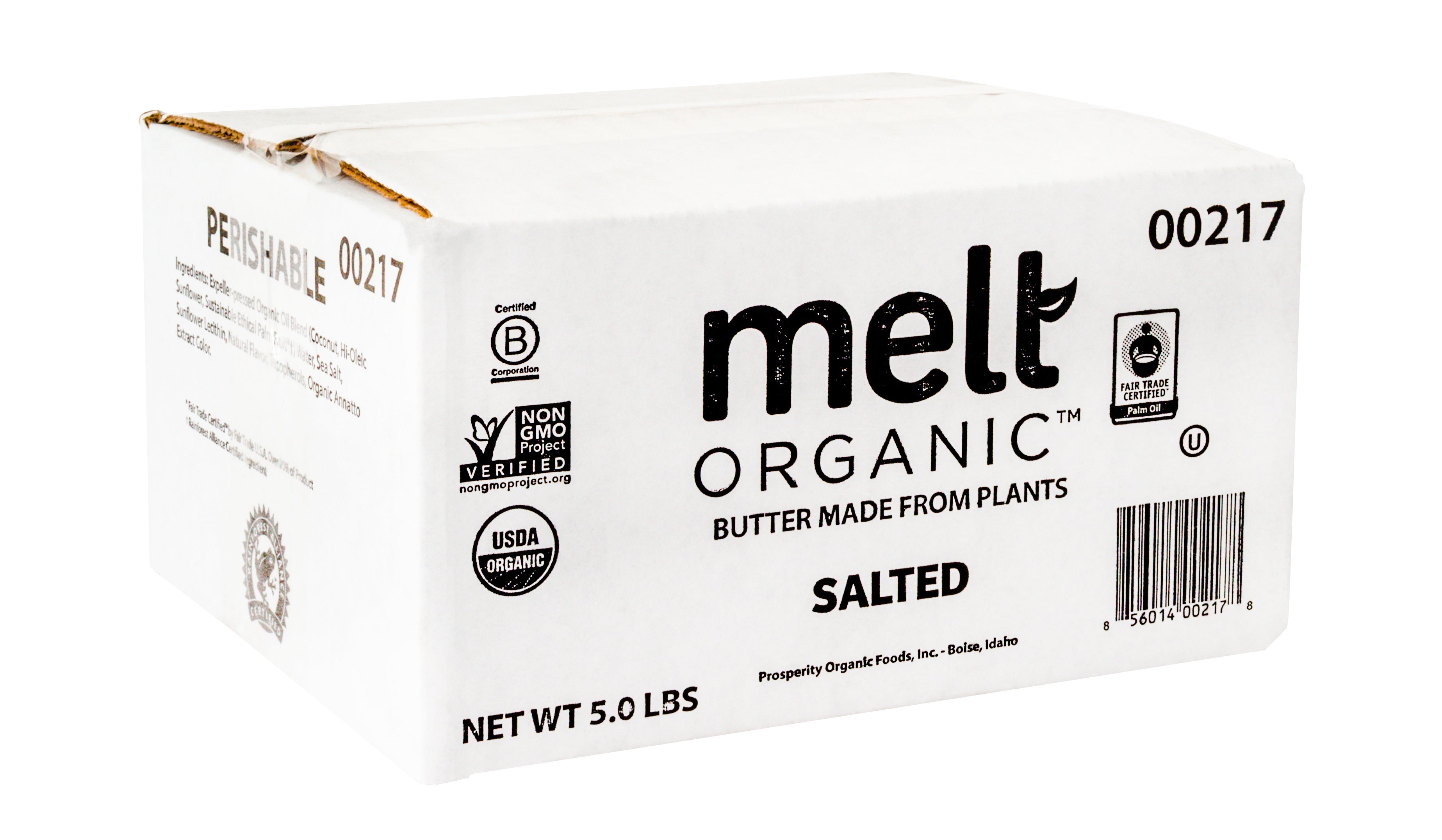 Plant Based Butter Salted 5 Pound Each - 1 Per Case.