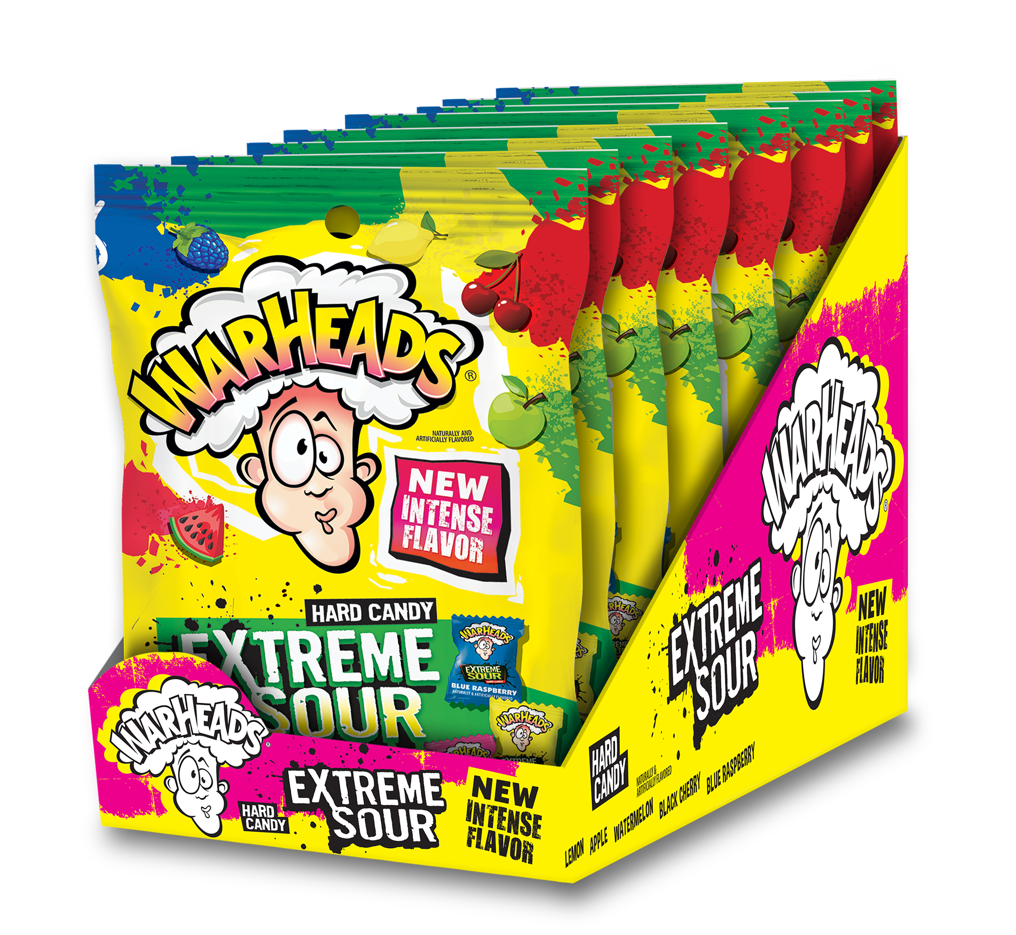 Extreme Sour Hard Candy Peg Bag 3.25 Ounce Size - 8 Per Case.