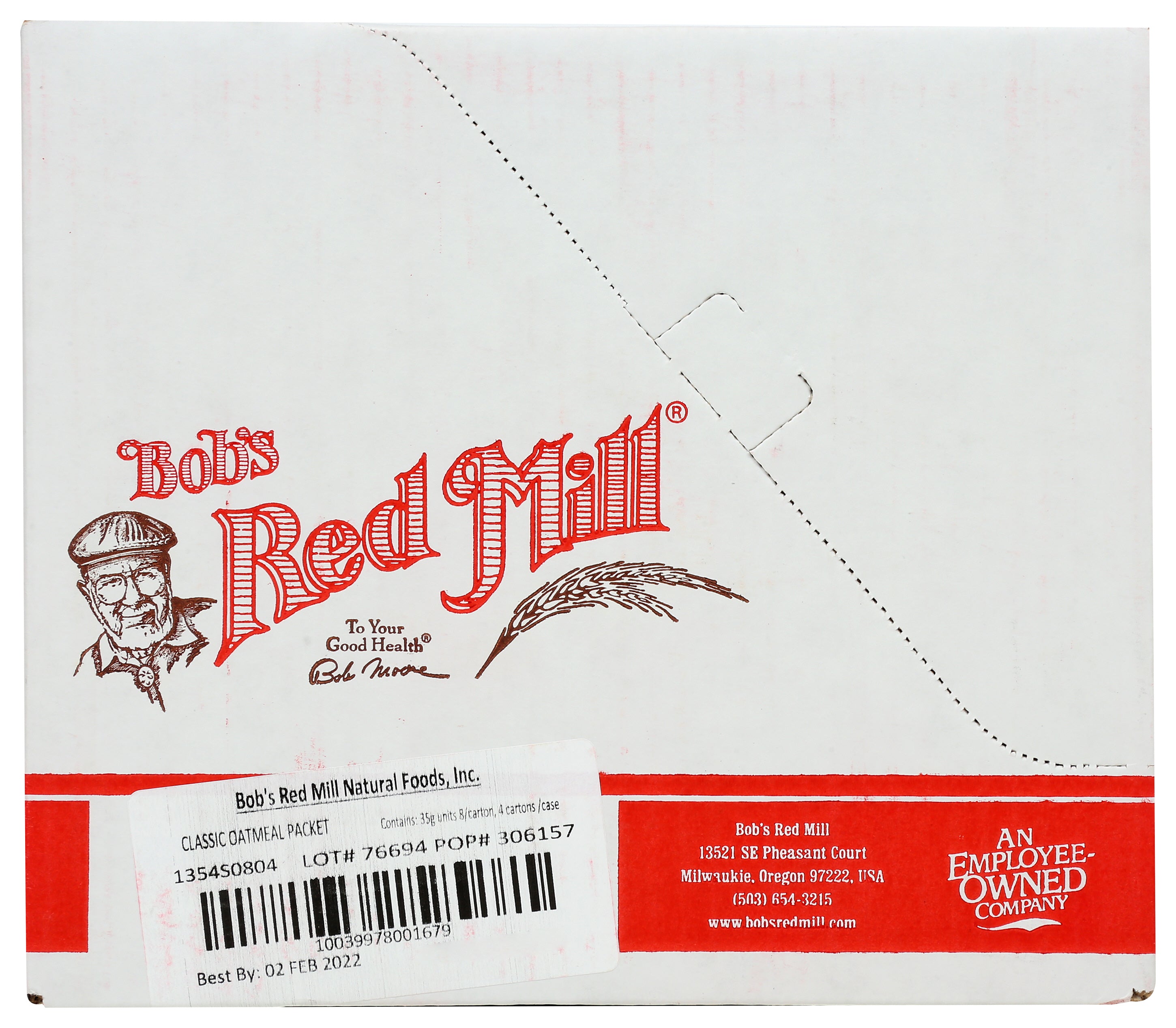 Bob's Red Mill Classic Gf Oatmeal Packets (Pkct) 9.88 Ounce Size - 4 Per Case.