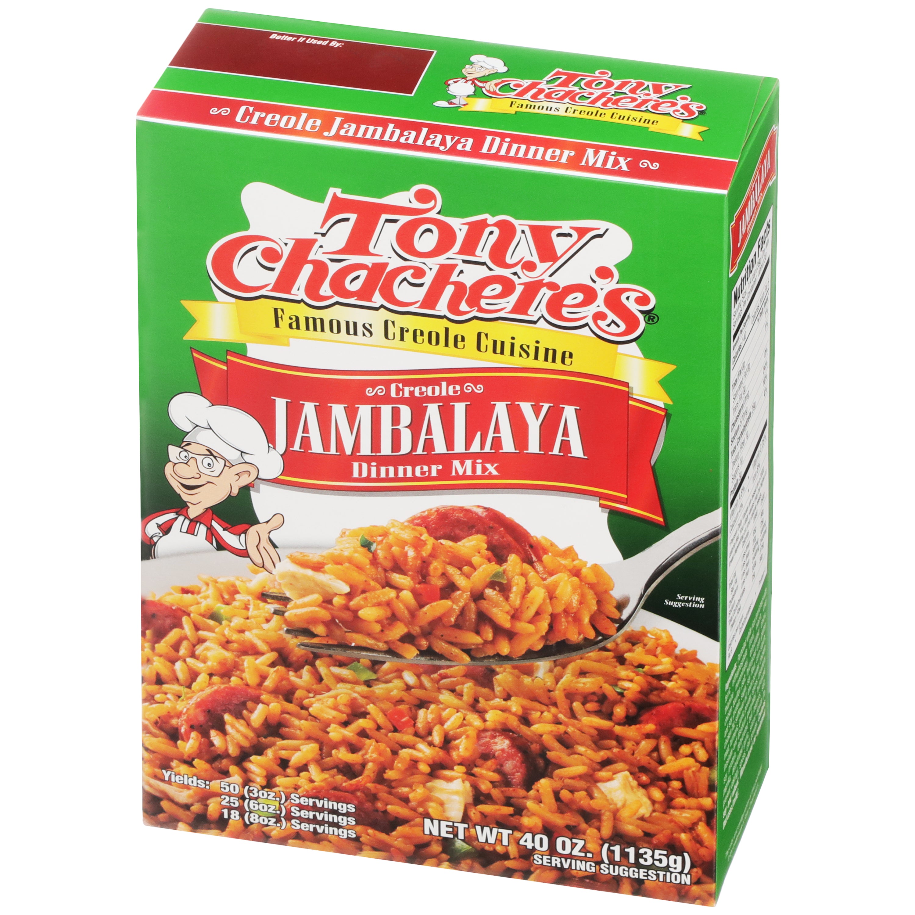 Tony Chachere's Jambalaya Mix 40 Ounce Size - 8 Per Case.