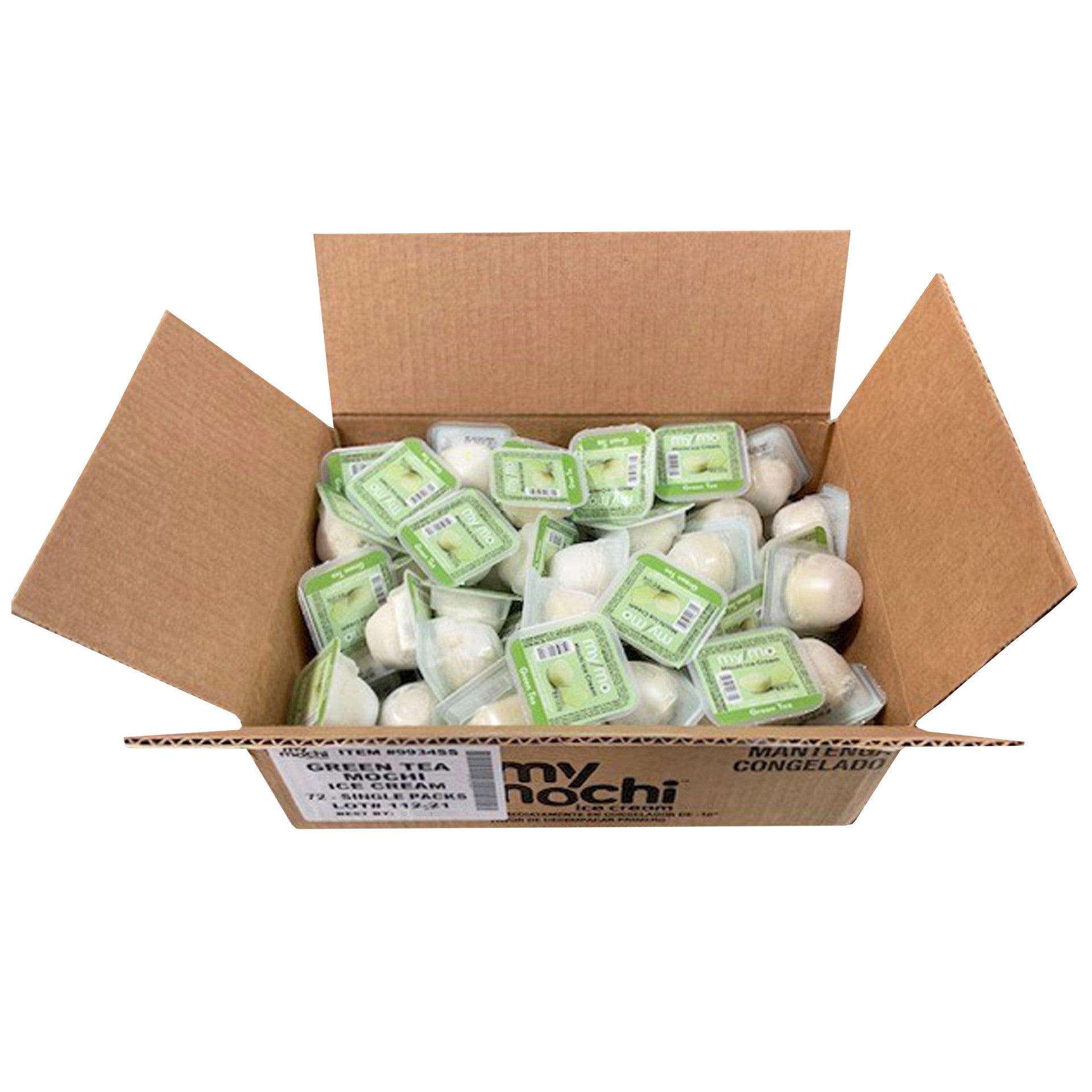 Mymochi Green Tea Mochi Ice Cream 1.5 Ounce Size - 72 Per Case.