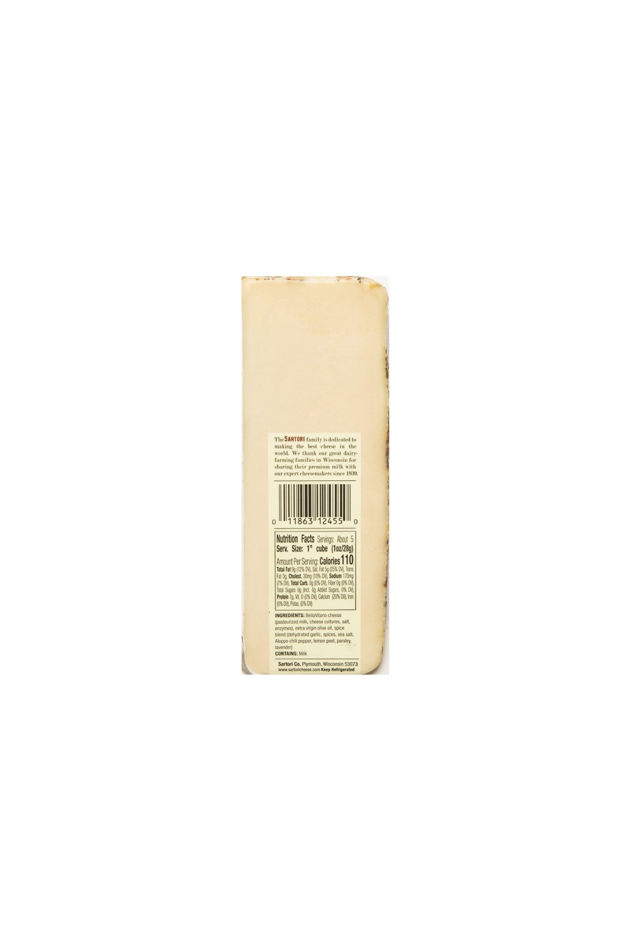 Garlic & Herb Bellavitano Cheese Wedges 5.3 Ounce Size - 12 Per Case.