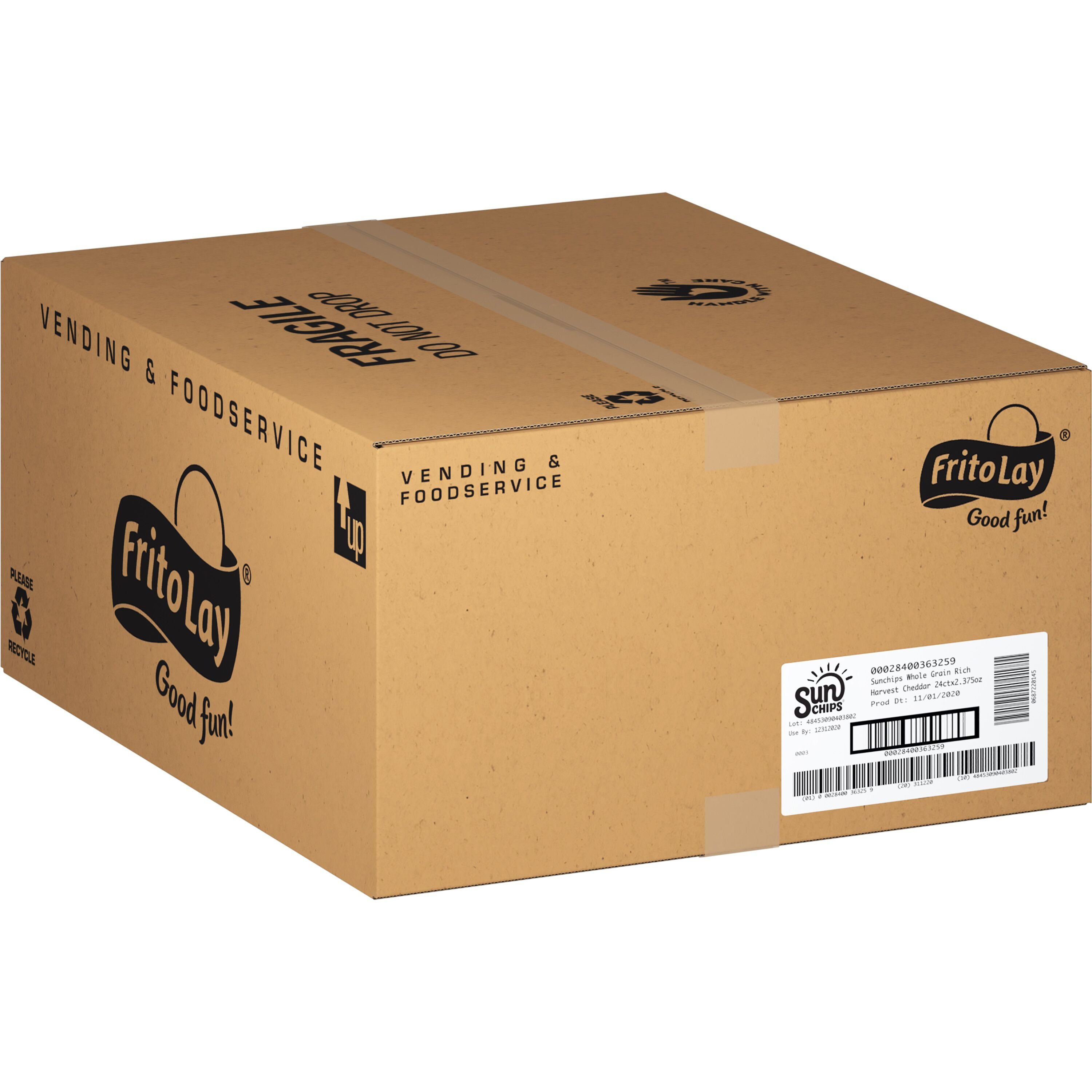 Sunchips Whole Grain Snacks Harvest Cheddar 2.375 Ounce Size - 24 Per Case.