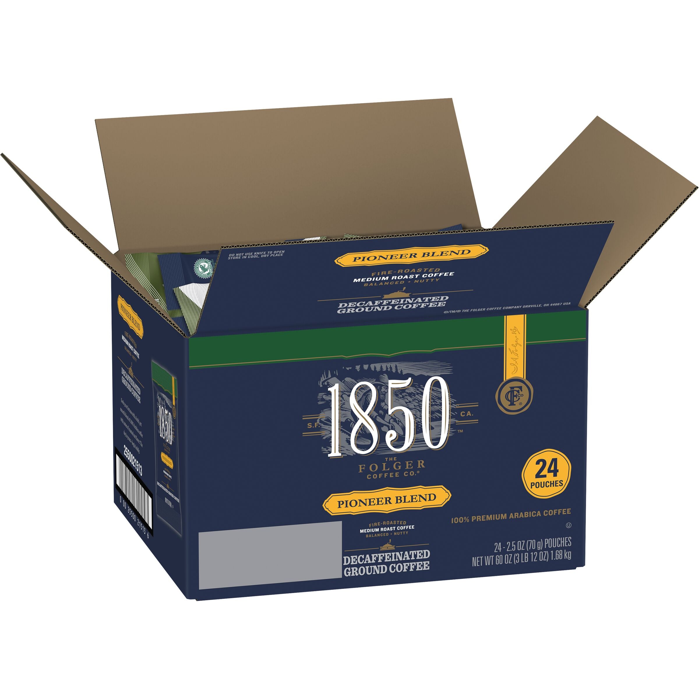 Folgers Ground Decaffeinatedpioneer Blend 24 Count Packs - 1 Per Case.