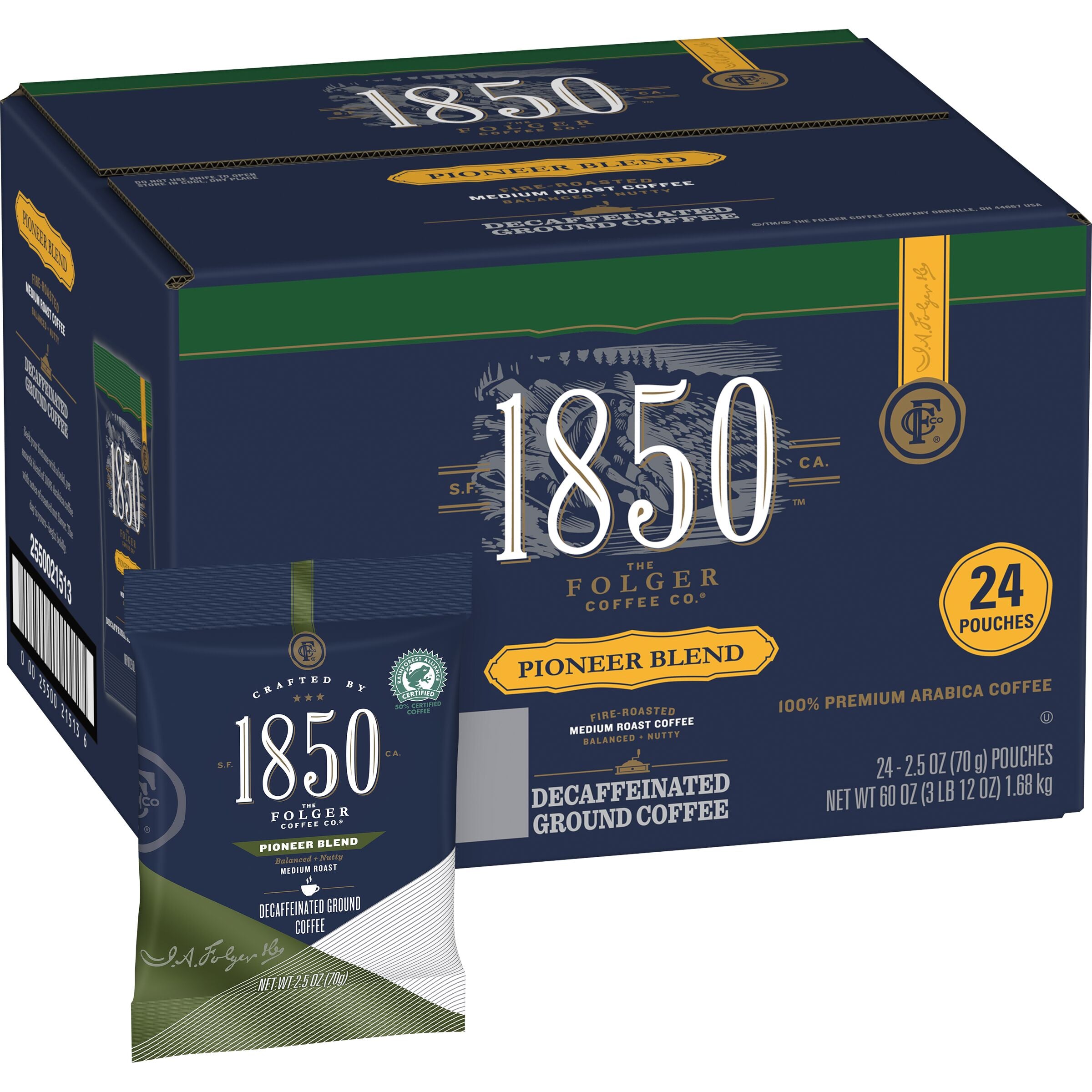 Folgers Ground Decaffeinatedpioneer Blend 24 Count Packs - 1 Per Case.