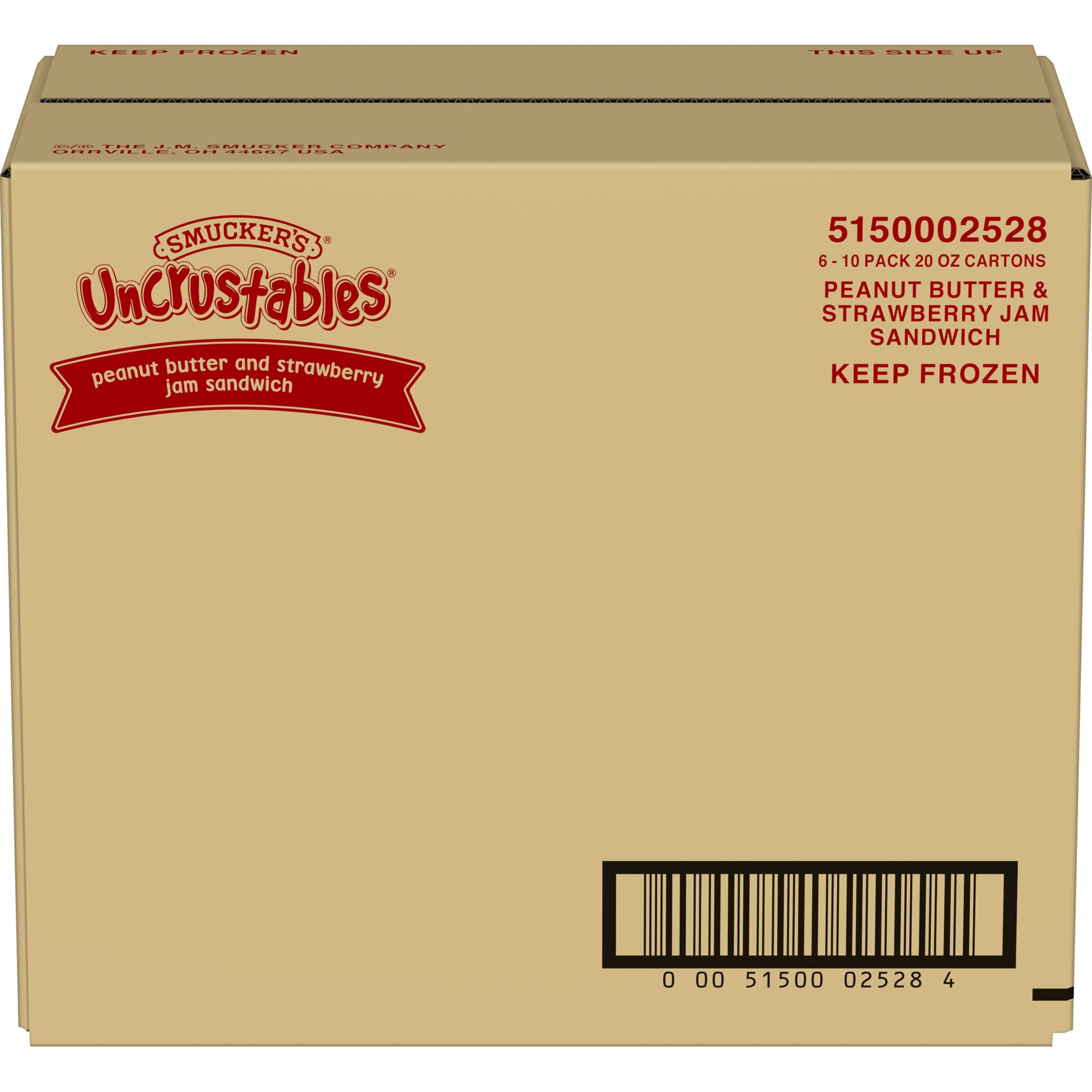 Smucker Uncrustables Peanut Butter And Strawberry 2 Ounce Size - 60 Per Case.