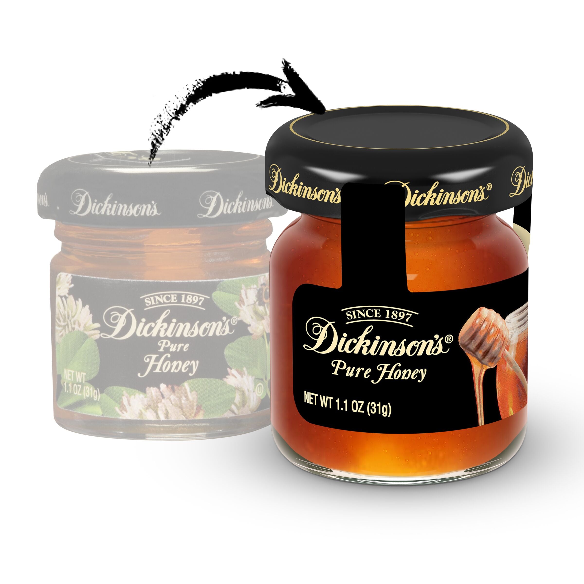 Dickinson Pure Honey 1.1 Ounce Size - 4.951 Pound Per Case.