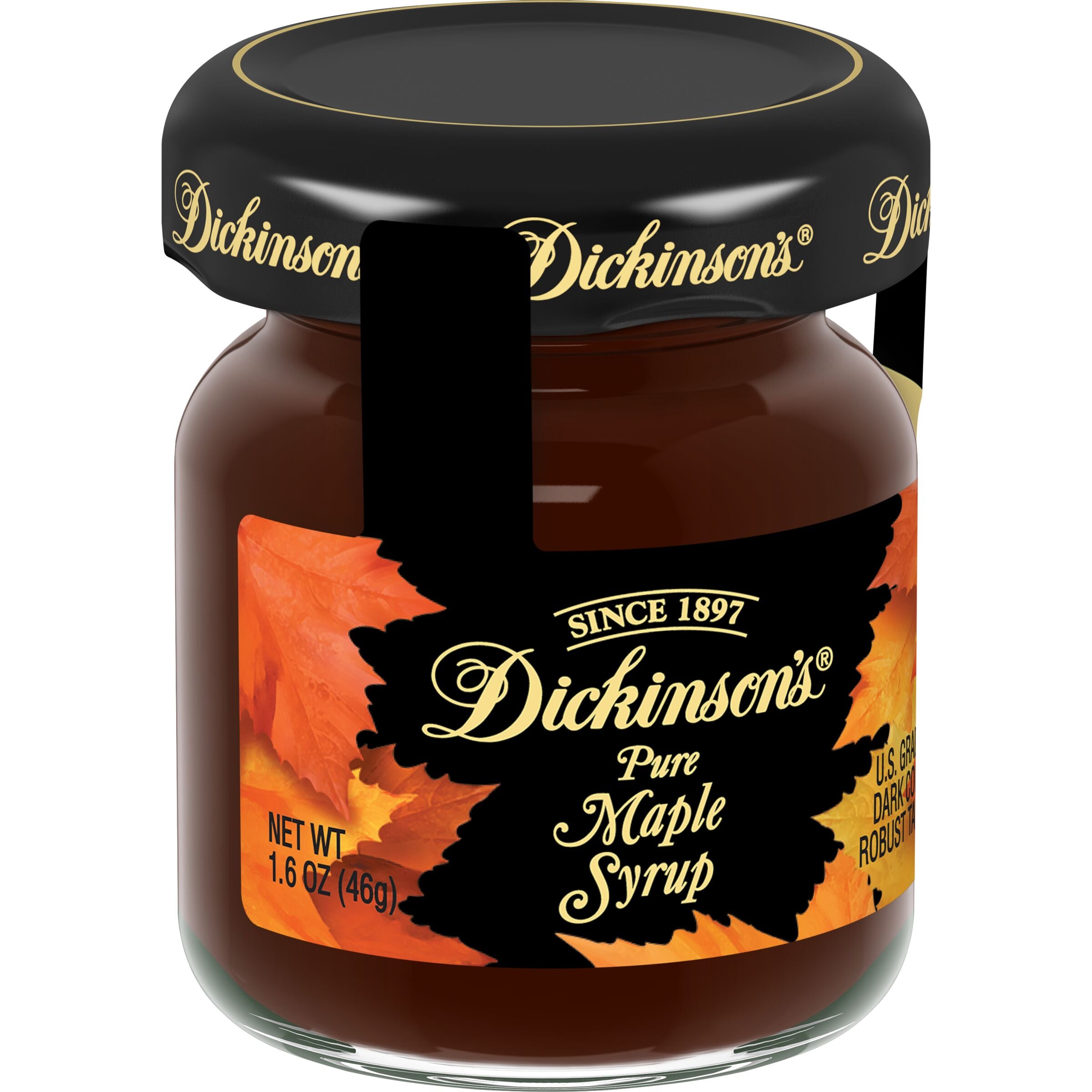 Dickinson Maple Syrup Glass 1.6 Ounce Size - 7.2 Pound Per Case.