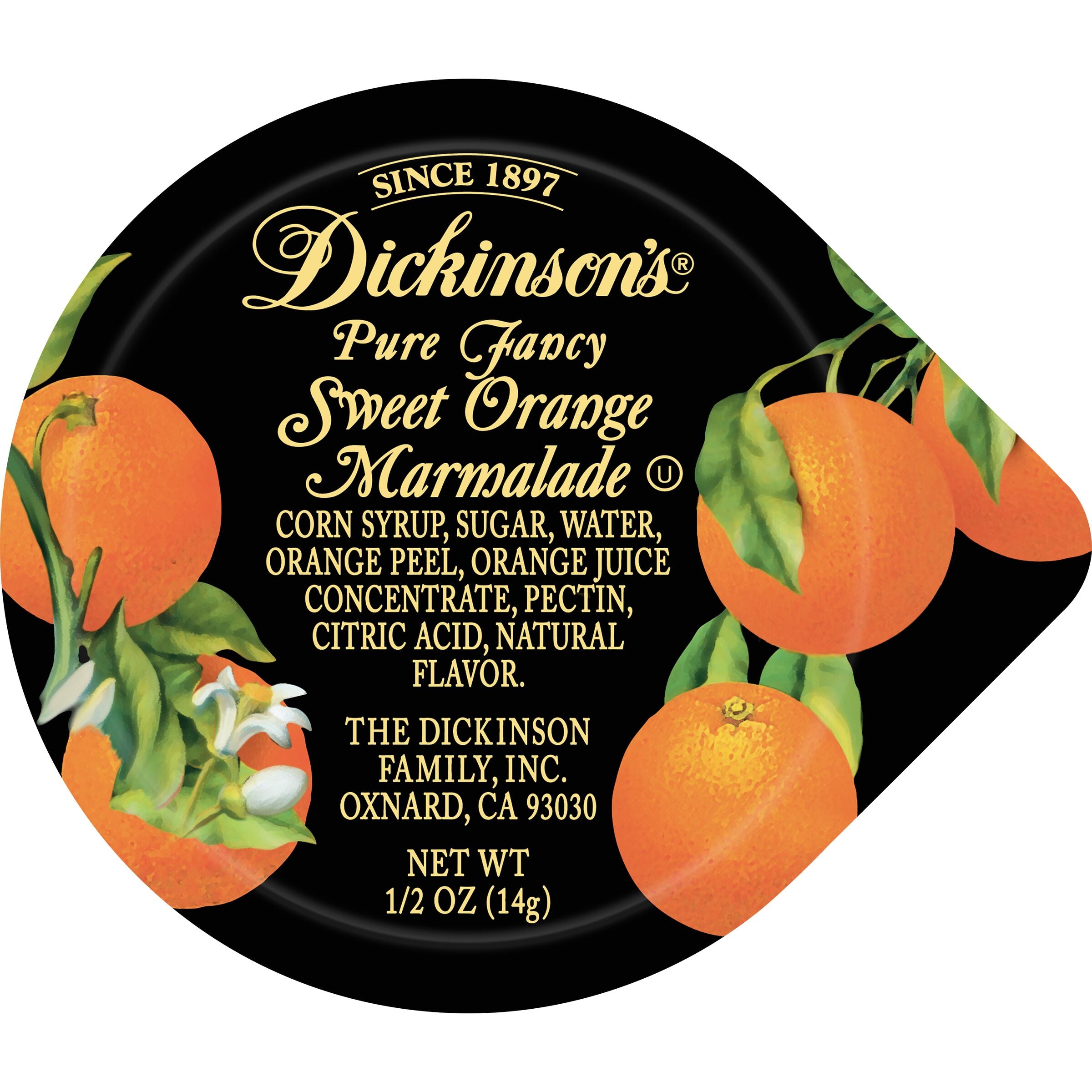 Dickinson Orange Marmalade Plasticportion Control 0.5 Ounce Size - 6.25 Pound Per Case.