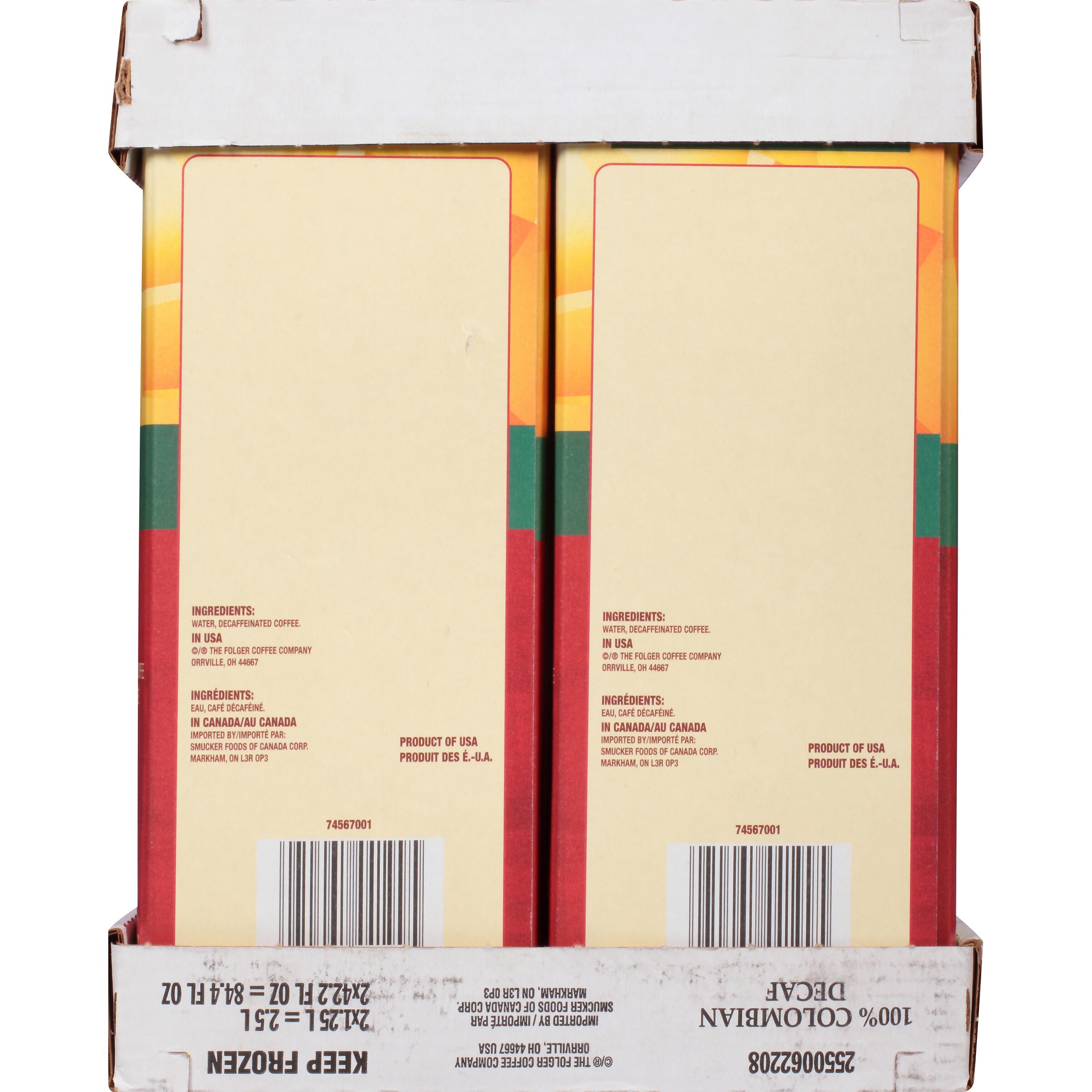 Folgers Decaffeinated Colombian 1.25 Liter - 2 Per Case.