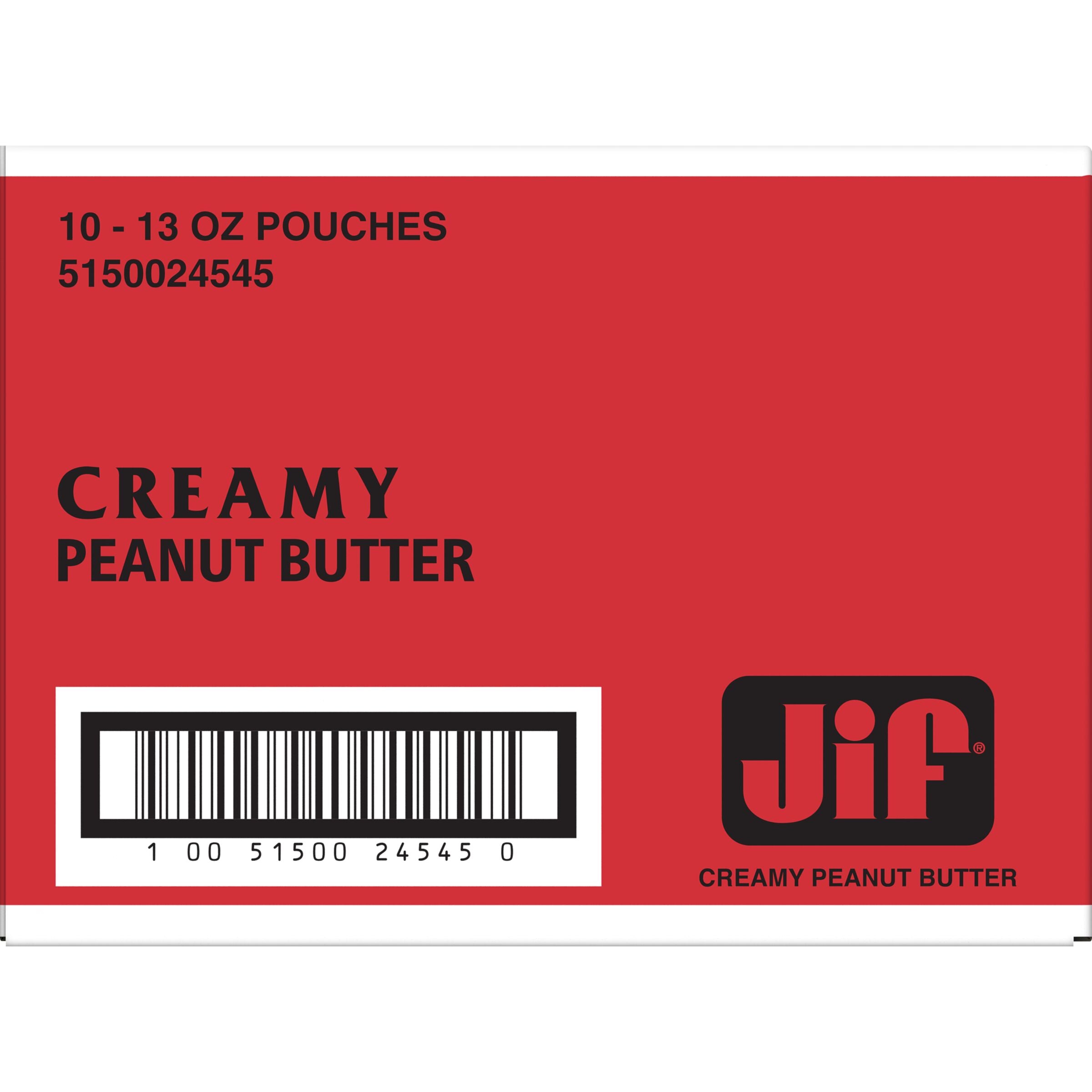 Jif Squeezable Pouch 13 Ounce Size - 10 Per Case.
