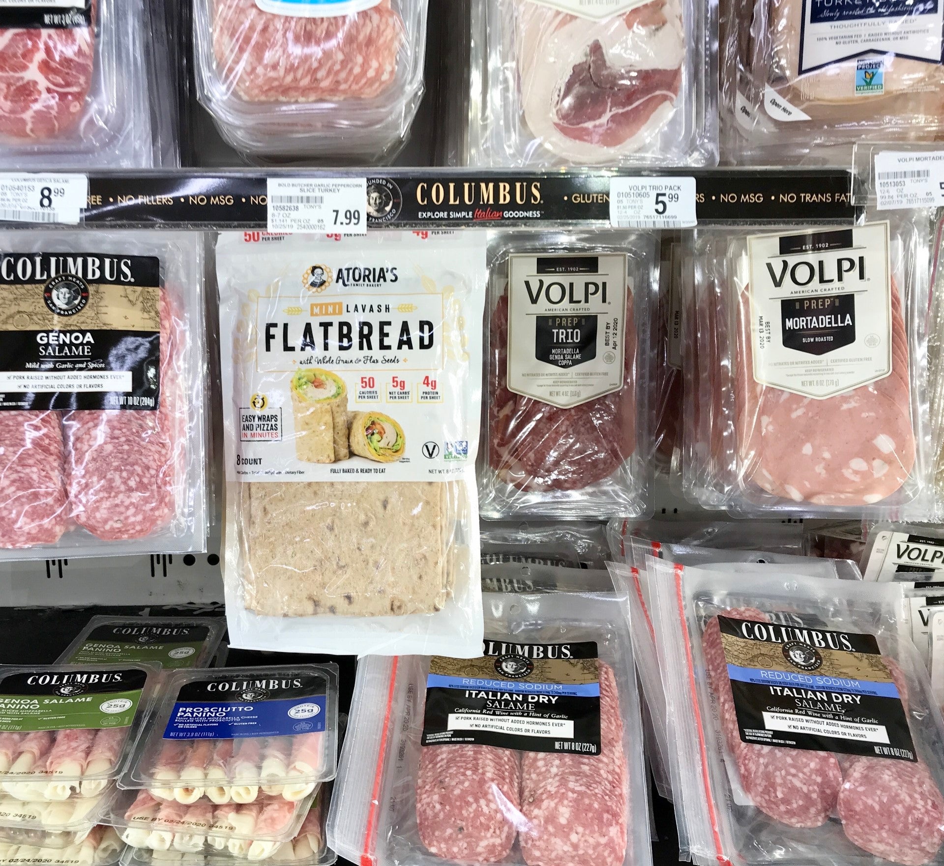 Atoria's Family Mini Whole Grain & Flax Lavash 8 Ounce Size - 8 Per Case.