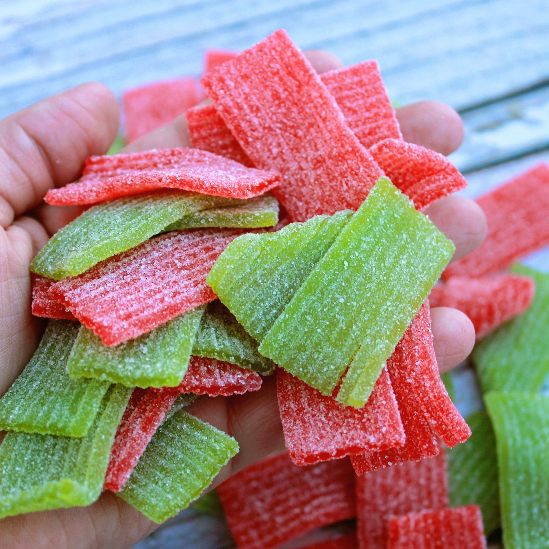 Rips Bite Size Strawberry Green Apple Pieces Peg Bag 4 Ounce Size - 12 Per Case.