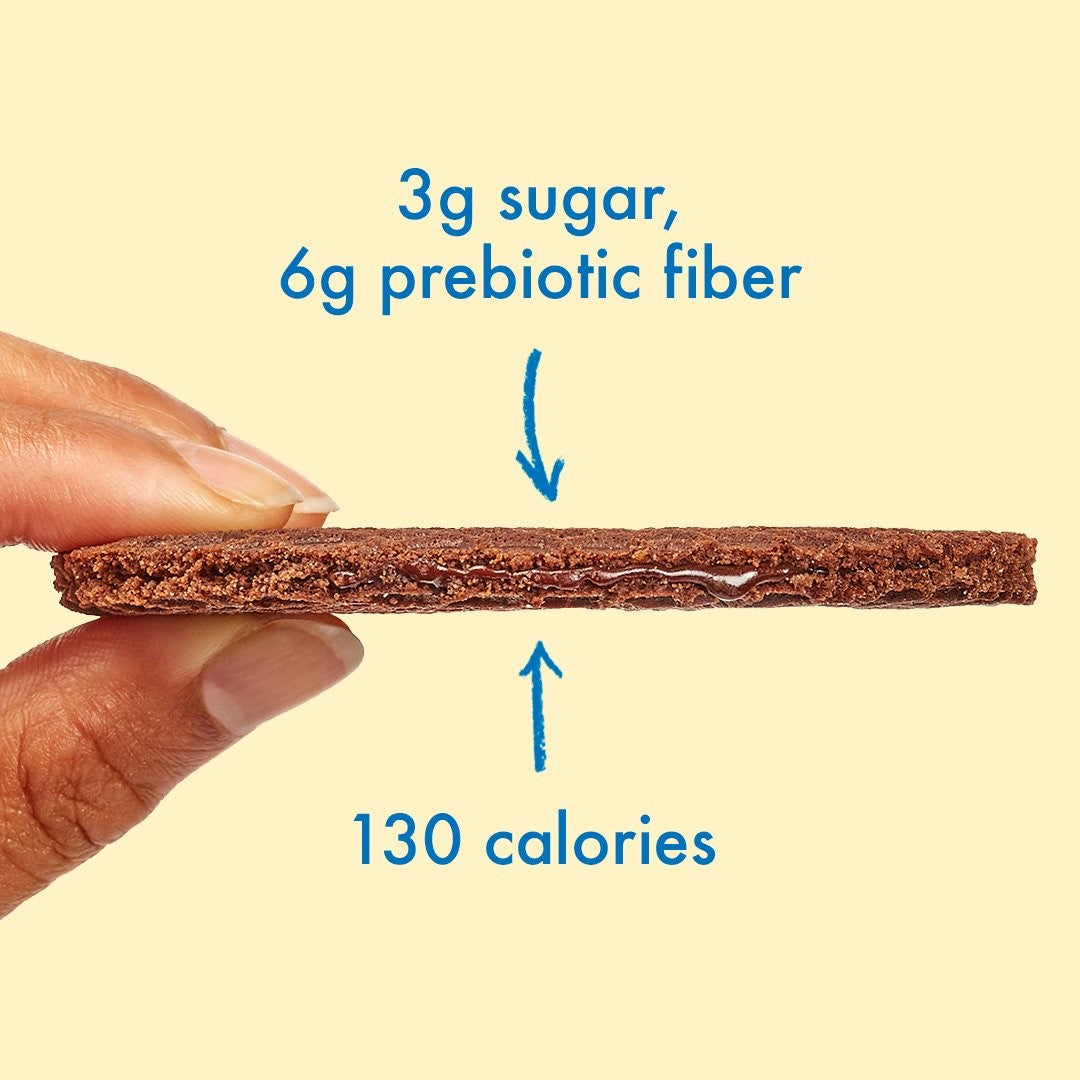 Rip Van Wafels Low Sugar Chocolate Brownie Singles 1.16 Ounce Size - 48 Per Case.