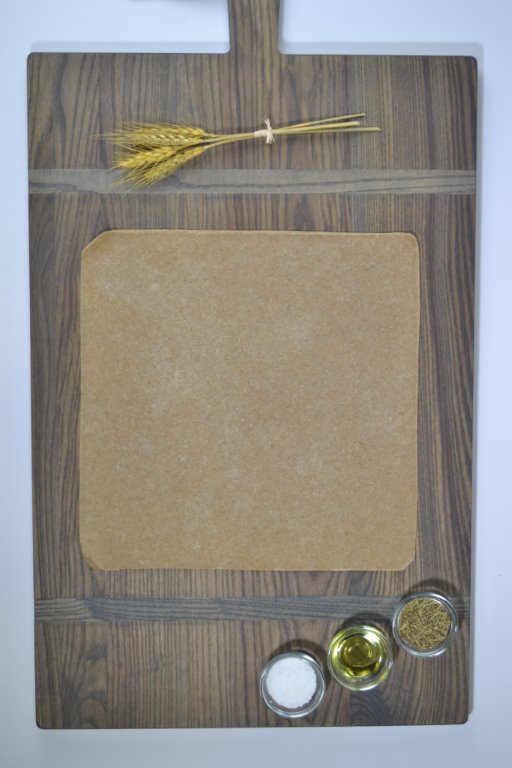 2" Whole Wheat Original Thin Square Flatbread Par Baked Crust 7.8 Ounce Size - 40 Per Case.