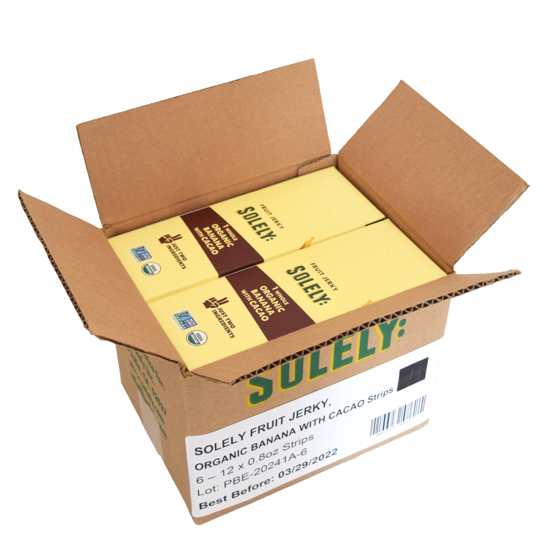 Fruit Jerky Banana Cacao 0.8 Ounce Size - 72 Per Case.