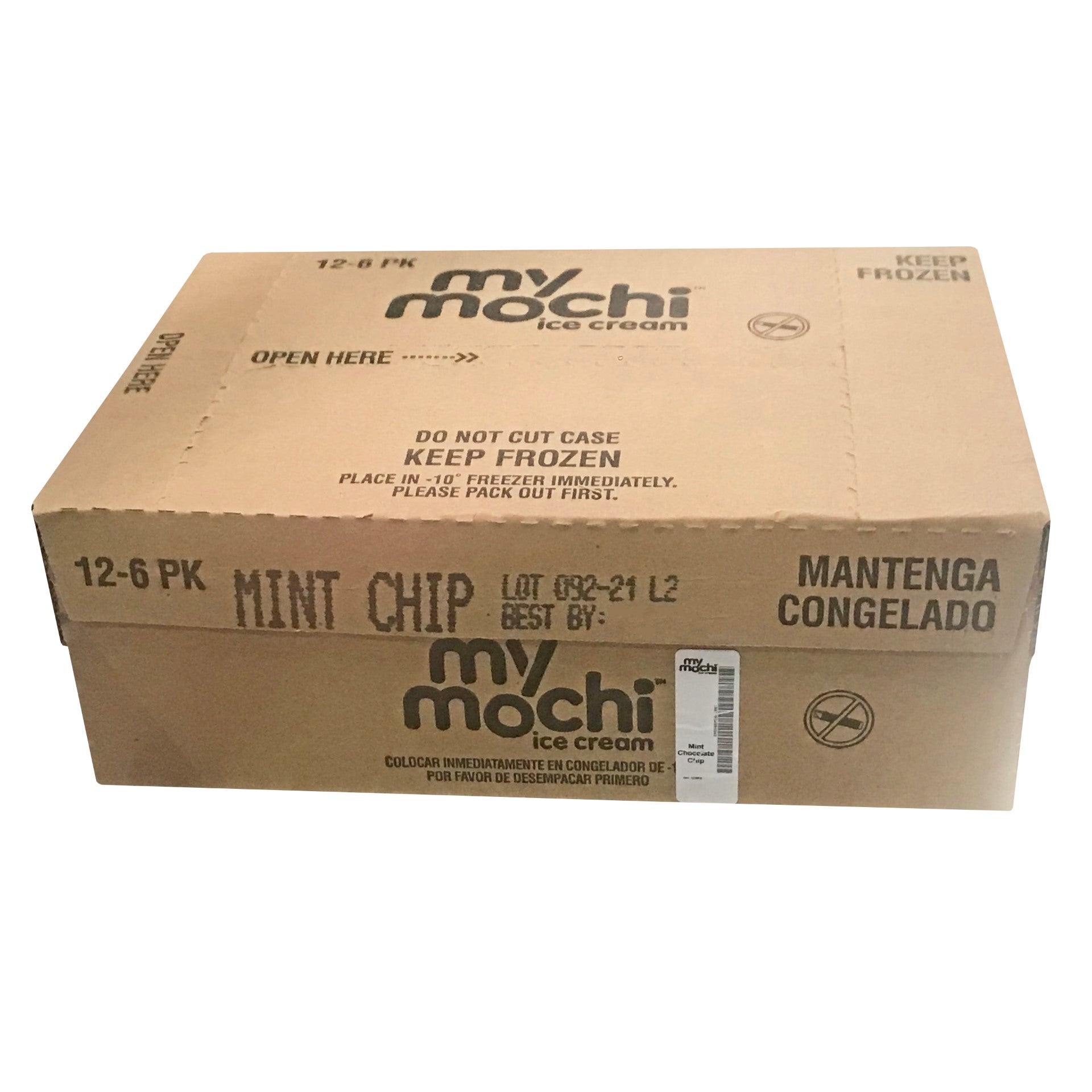 Mymochi Mint Chip Mochi Ice Cream 6 Count Packs - 12 Per Case.