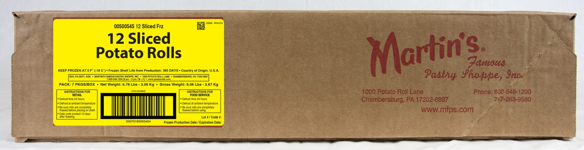 Martins Slices Slider Rolls 12 Each - 7 Per Case.