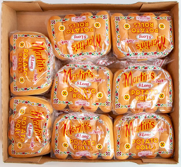 Martins Long Potato Roll 8 Each - 8 Per Case.