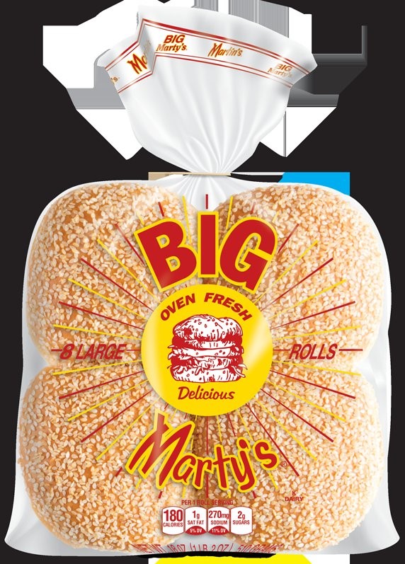 Martins Big Sesame Roll 8 Each - 6 Per Case.