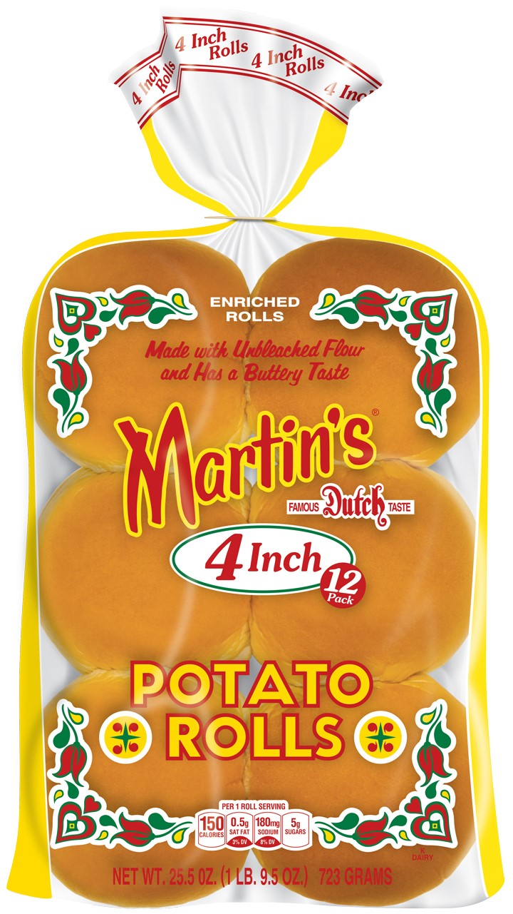 Martins 4" Potato Sandwich 12 Each - 4 Per Case.