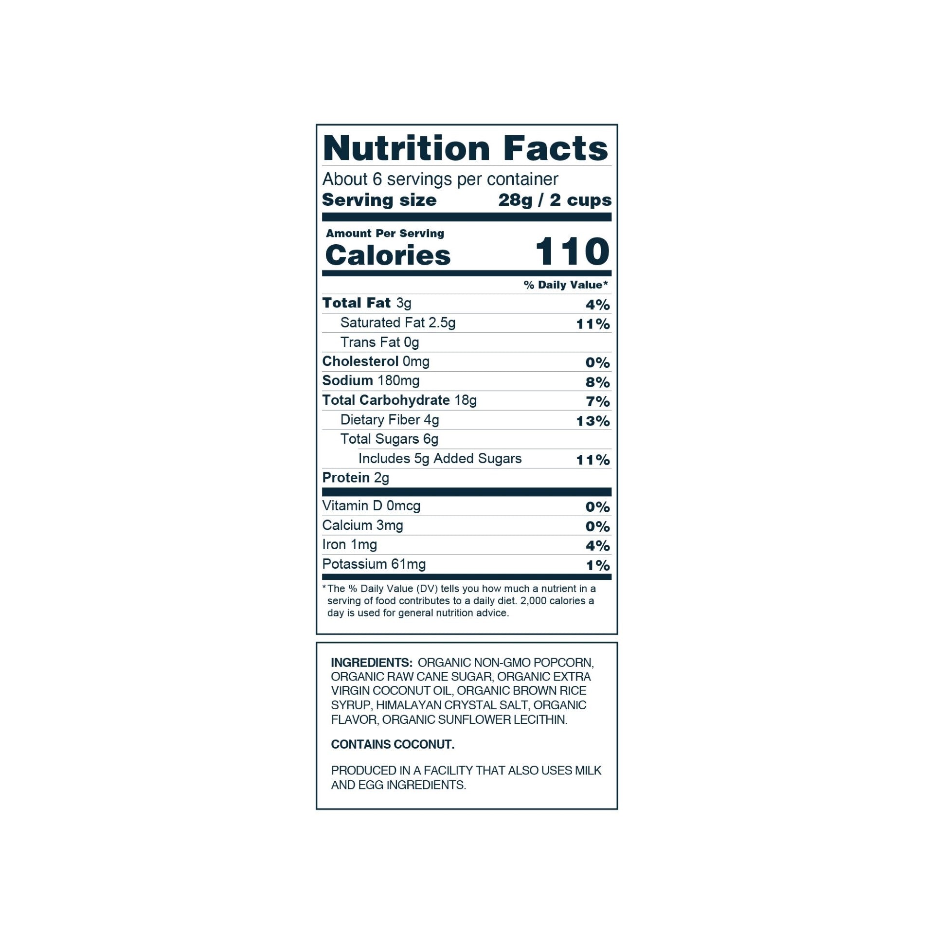 Lesserevil Organic Popcorn Himalayan Sweet 6.4 Ounce Size - 12 Per Case.