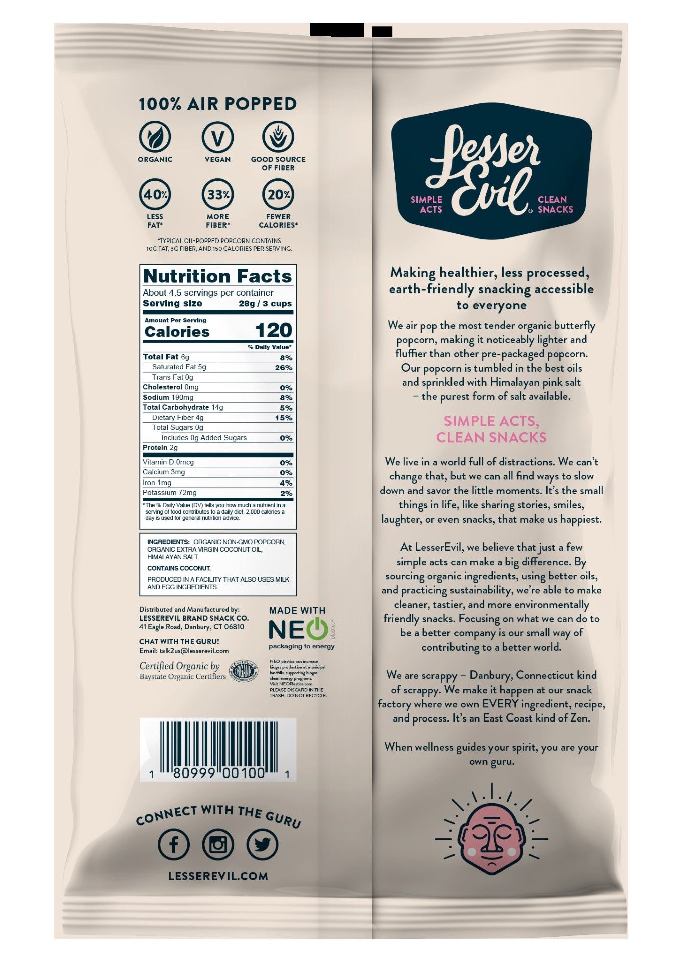 Organic Popcorn Himalayan Pink 4.6 Ounce Size - 12 Per Case.