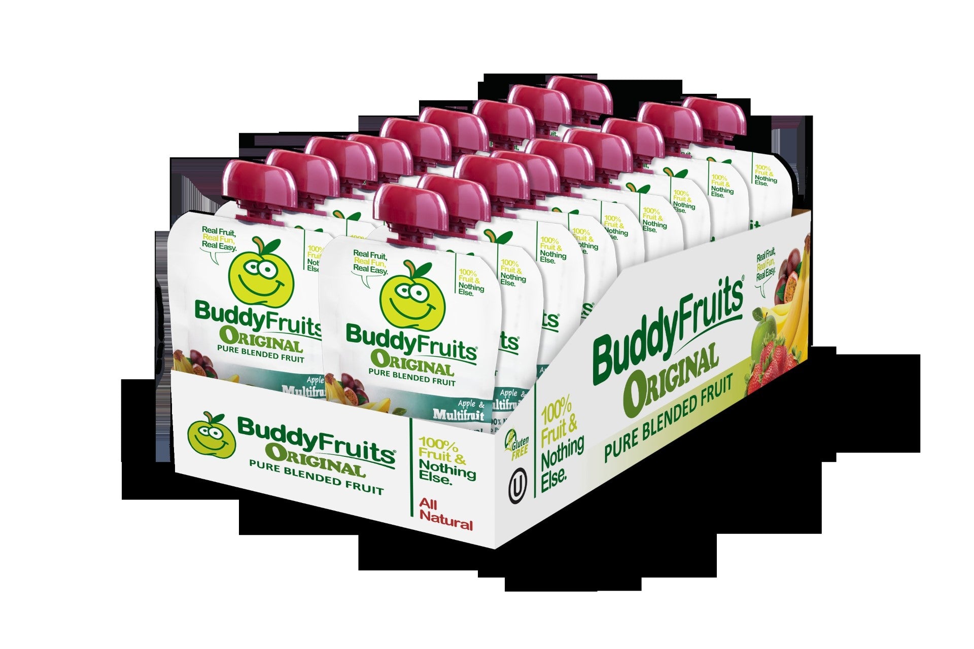 Buddy Fruits Originals Multifruit 3.2 Ounce Size - 18 Per Case.