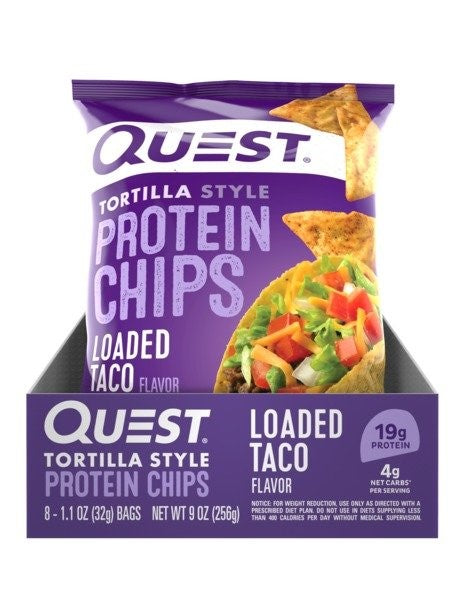 Quest Chips Loaded Taco 1.1 Ounce Size - 8 Per Case.